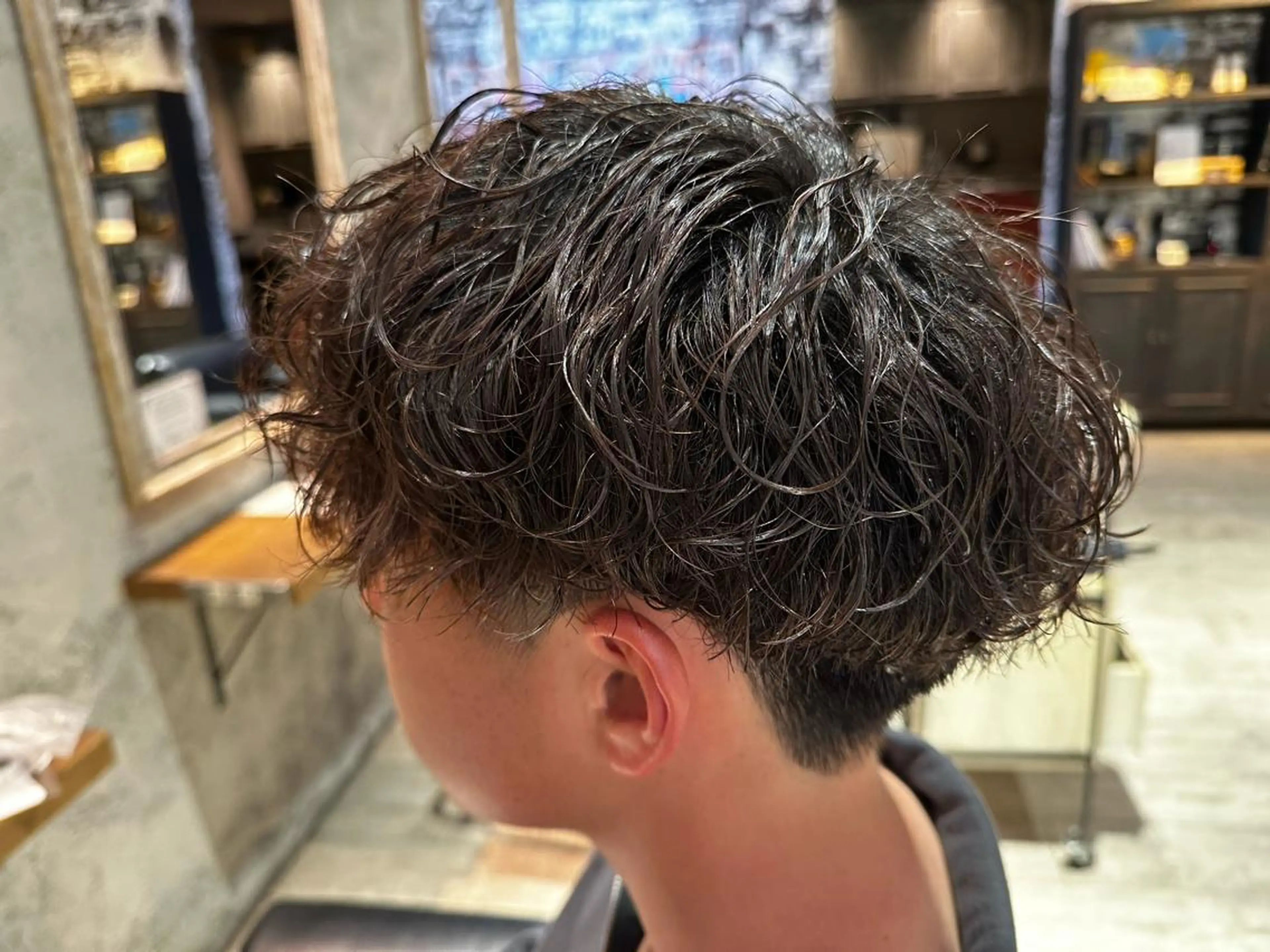 メンズ似合わせカット＋波巻きスパイラルパーマ👨‍🦱の写真