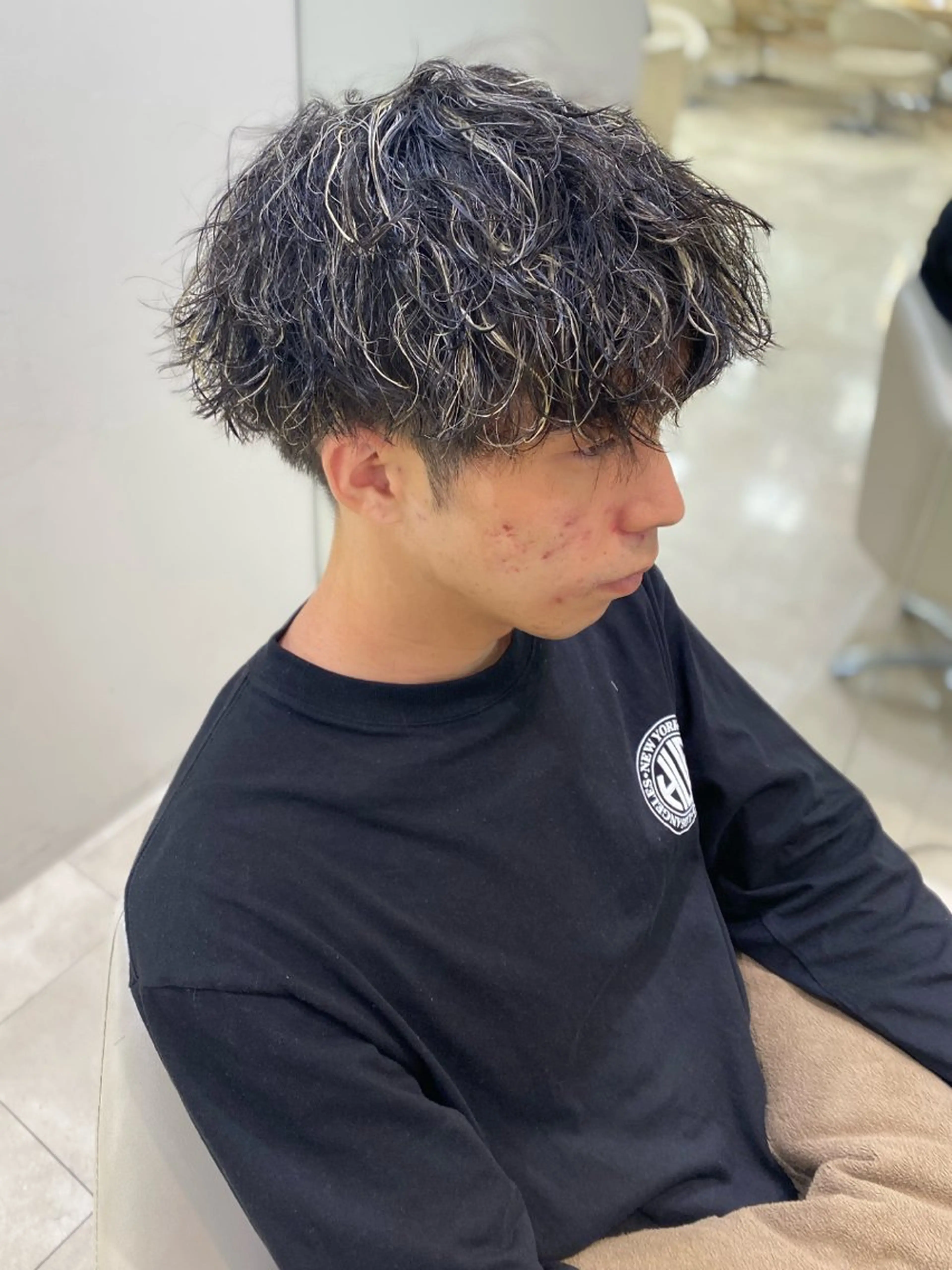 ショート パーマ ハイライト ニュアンスパーマ 銀座/ハイライト特化 🌿ブリーチ/片山のヘアスタイル