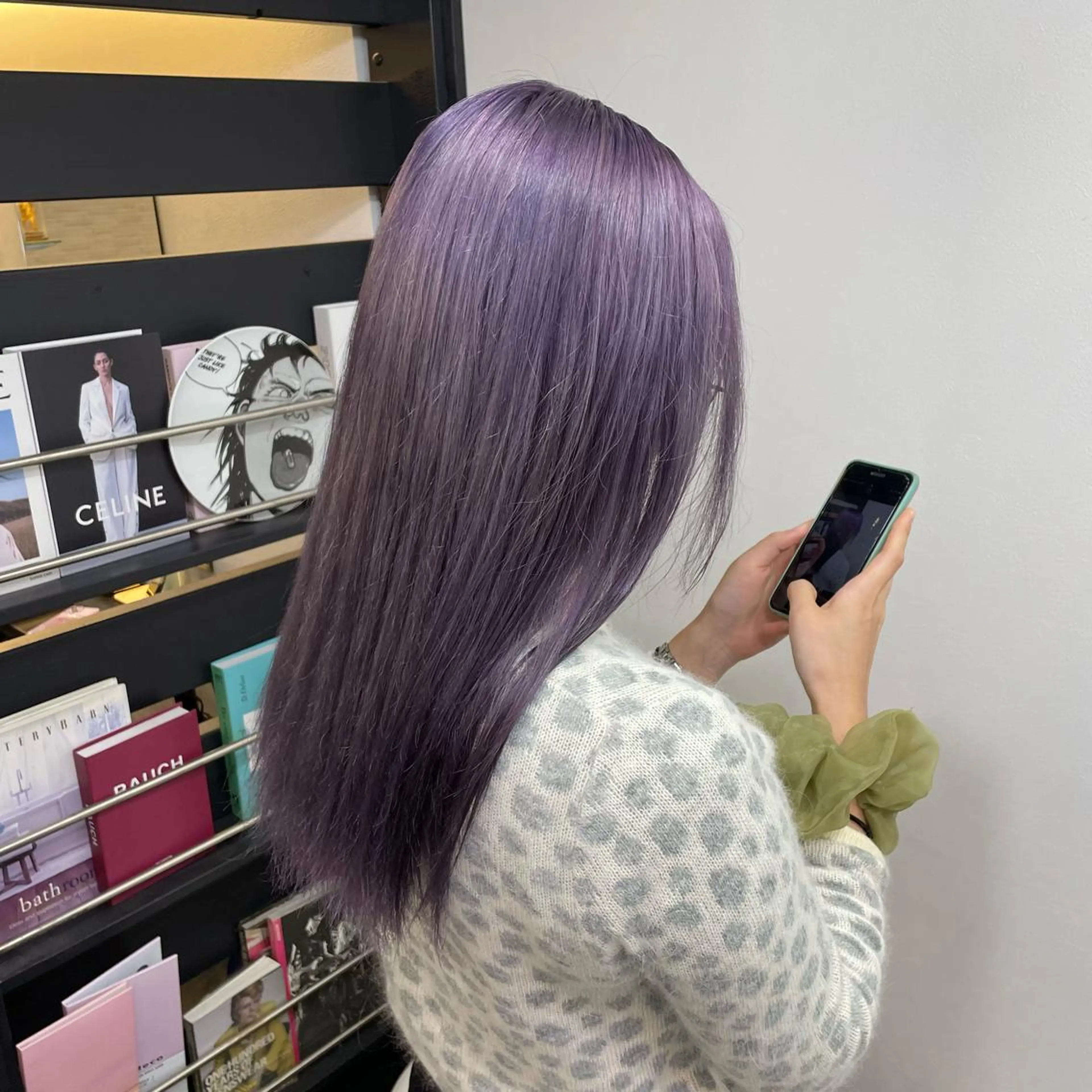 ロング カラー ブリーチ パープルカラー tokute 中野真咲🐺のヘアスタイル