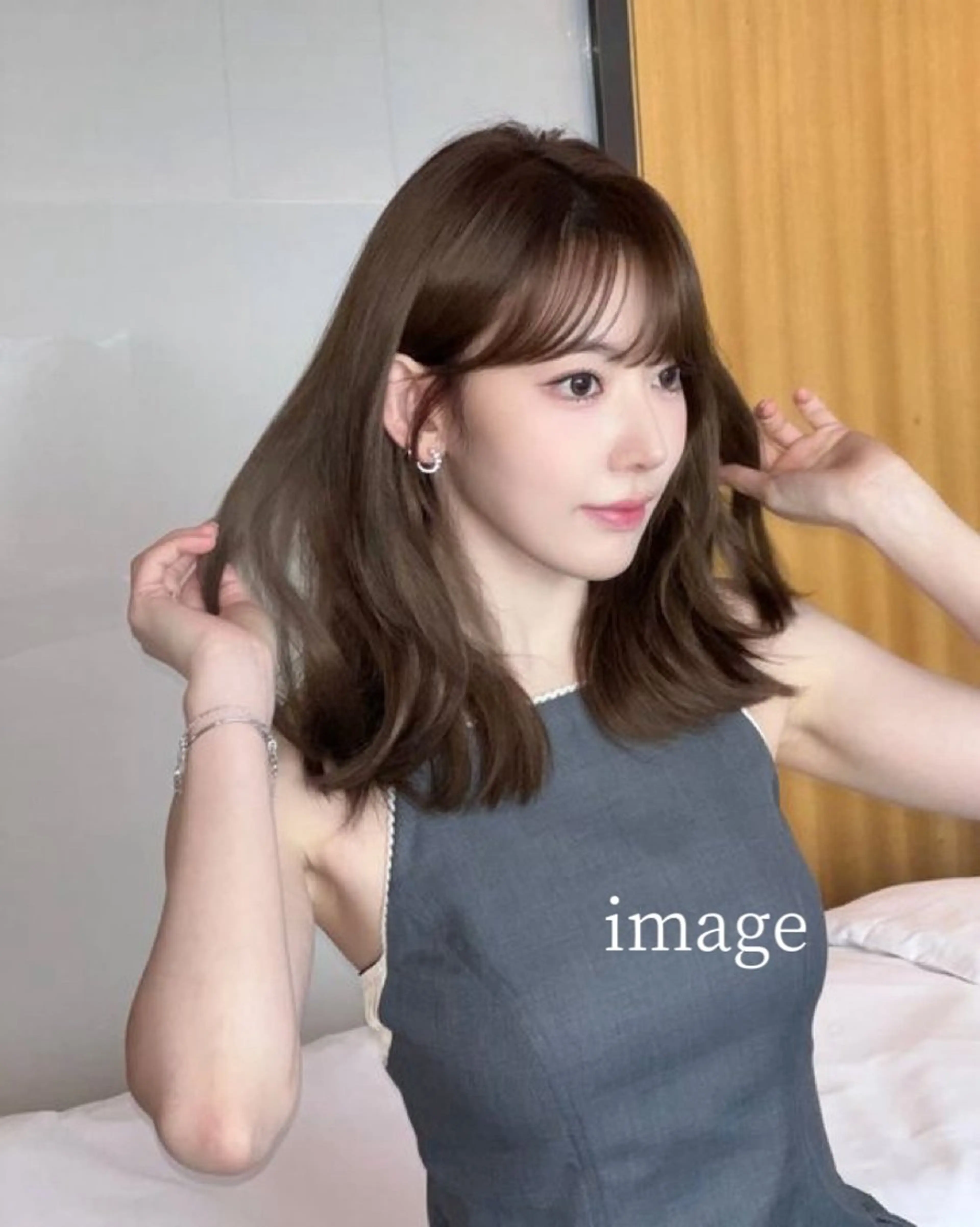 ミディアム カラー カット ヘアカラー レイヤーカット/ 縮毛矯正/ミサキ💐のヘアスタイル