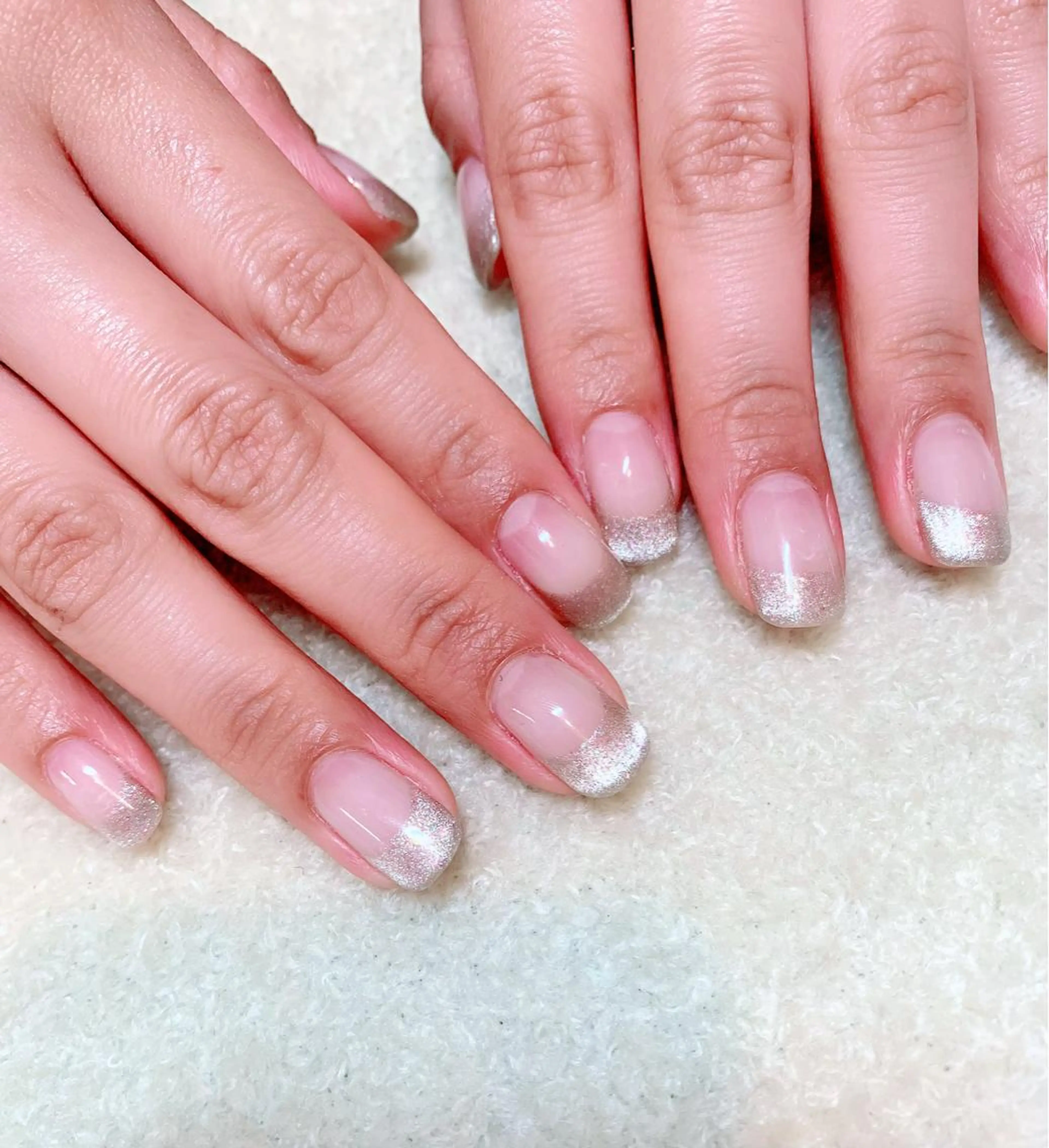 ネイル フレンチネイル マグネットネイル マグネットフレンチ ネイルパレス所属・ネイルパレス【デザ イン/恵比寿】のネイルデザイン