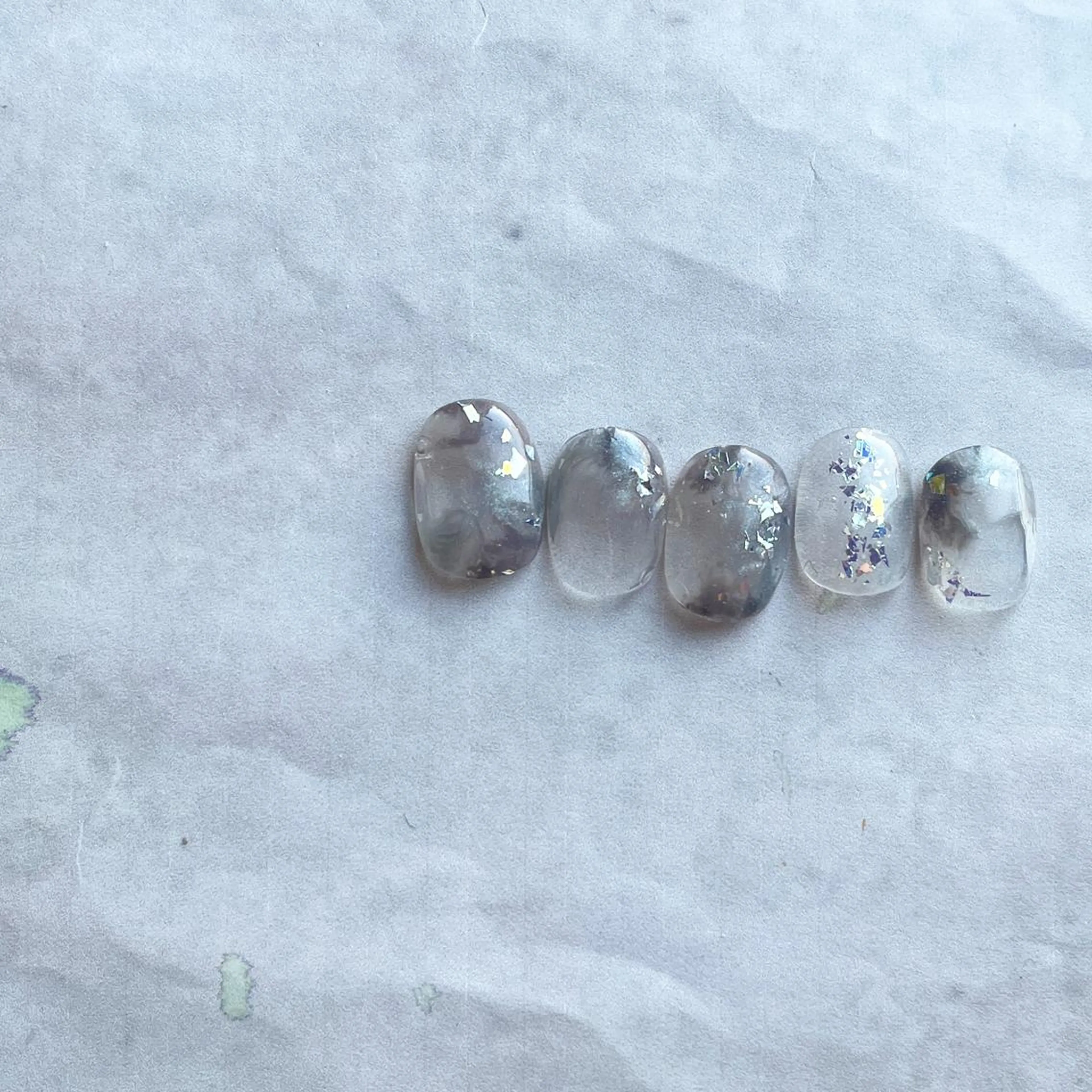 ネイル オーロラネイル キラキラネイル 冬ネイル フリーランス¨̮⃝ ネイリストOKADAのネイルデザイン