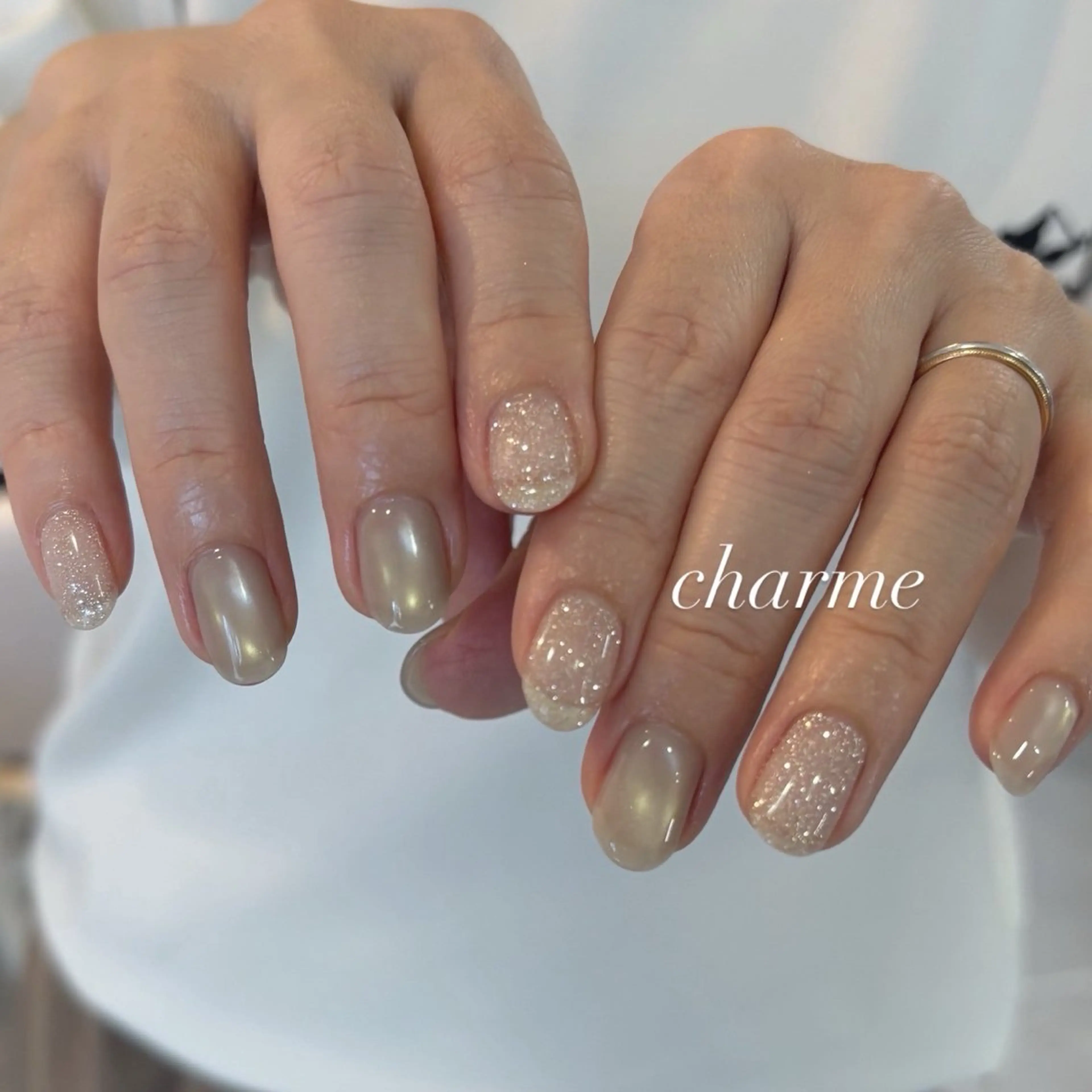 ネイル ラメ(グリッター) マグネットネイル charme nailのネイルデザイン