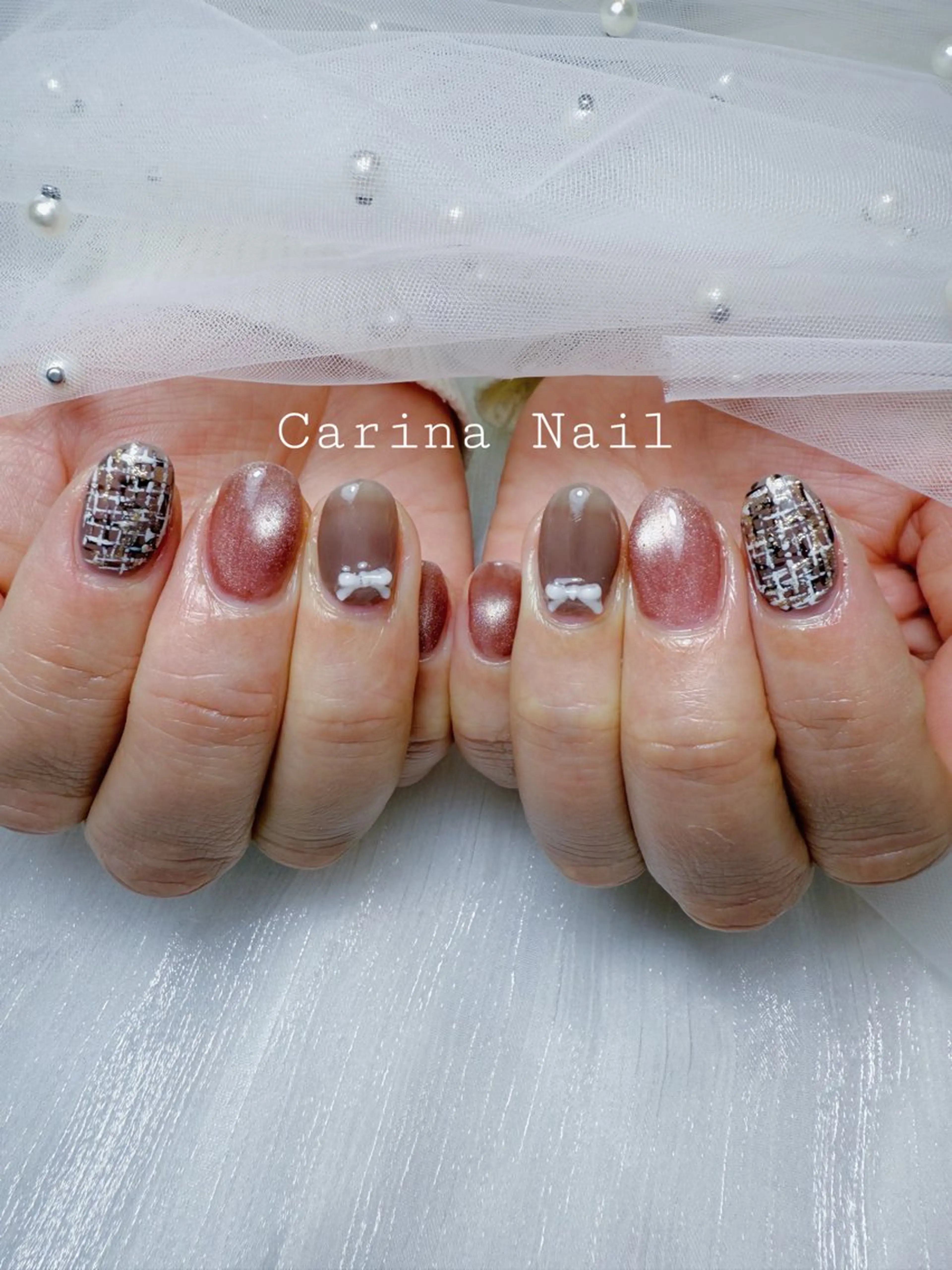 ネイル アートネイル ラメ(グリッター) ツイードネイル Carina Nail所属・Carina Nailのネイルデザイン