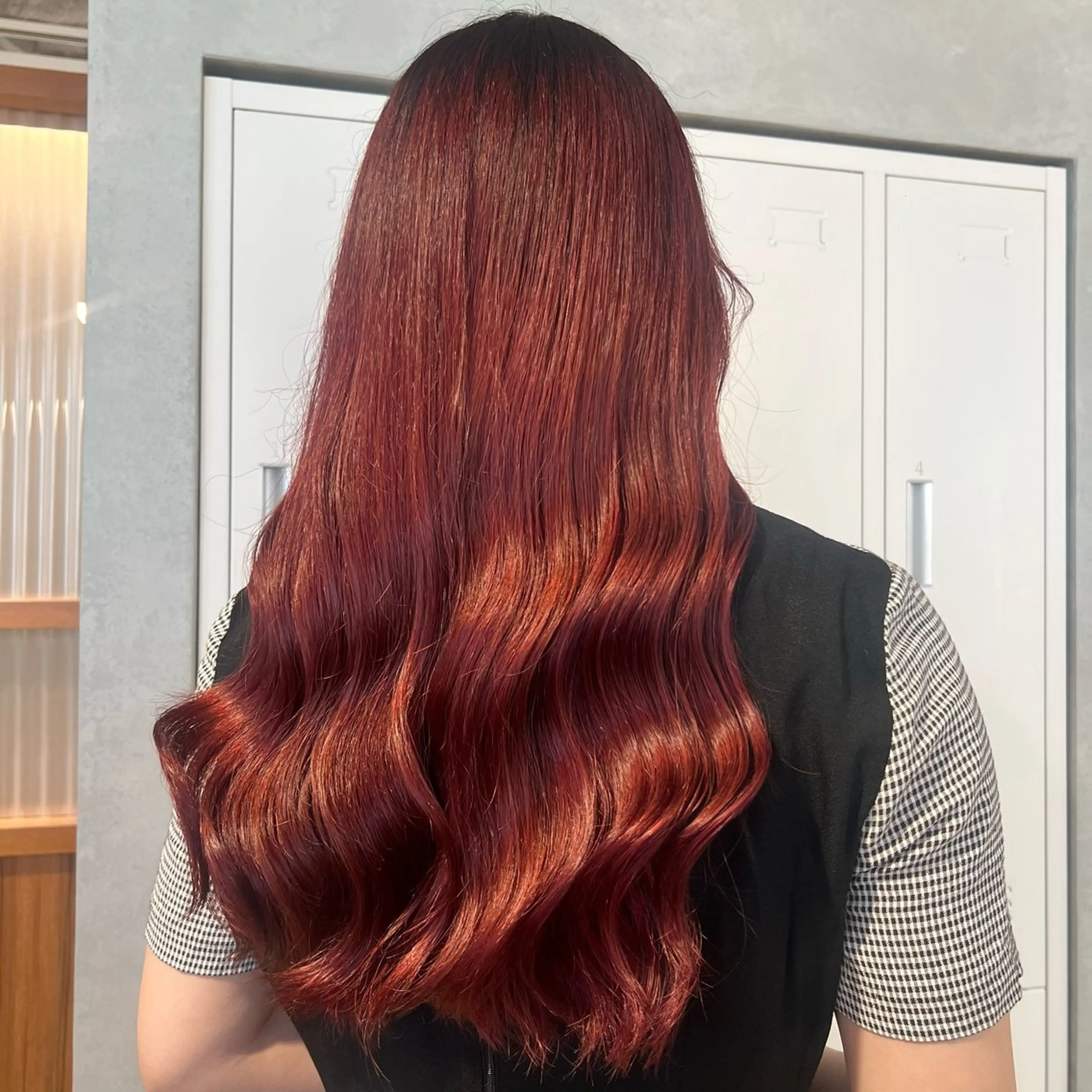 カラー ブリーチ ダブルカラー レッドカラー 🎀 夏秋🎀のヘアスタイル