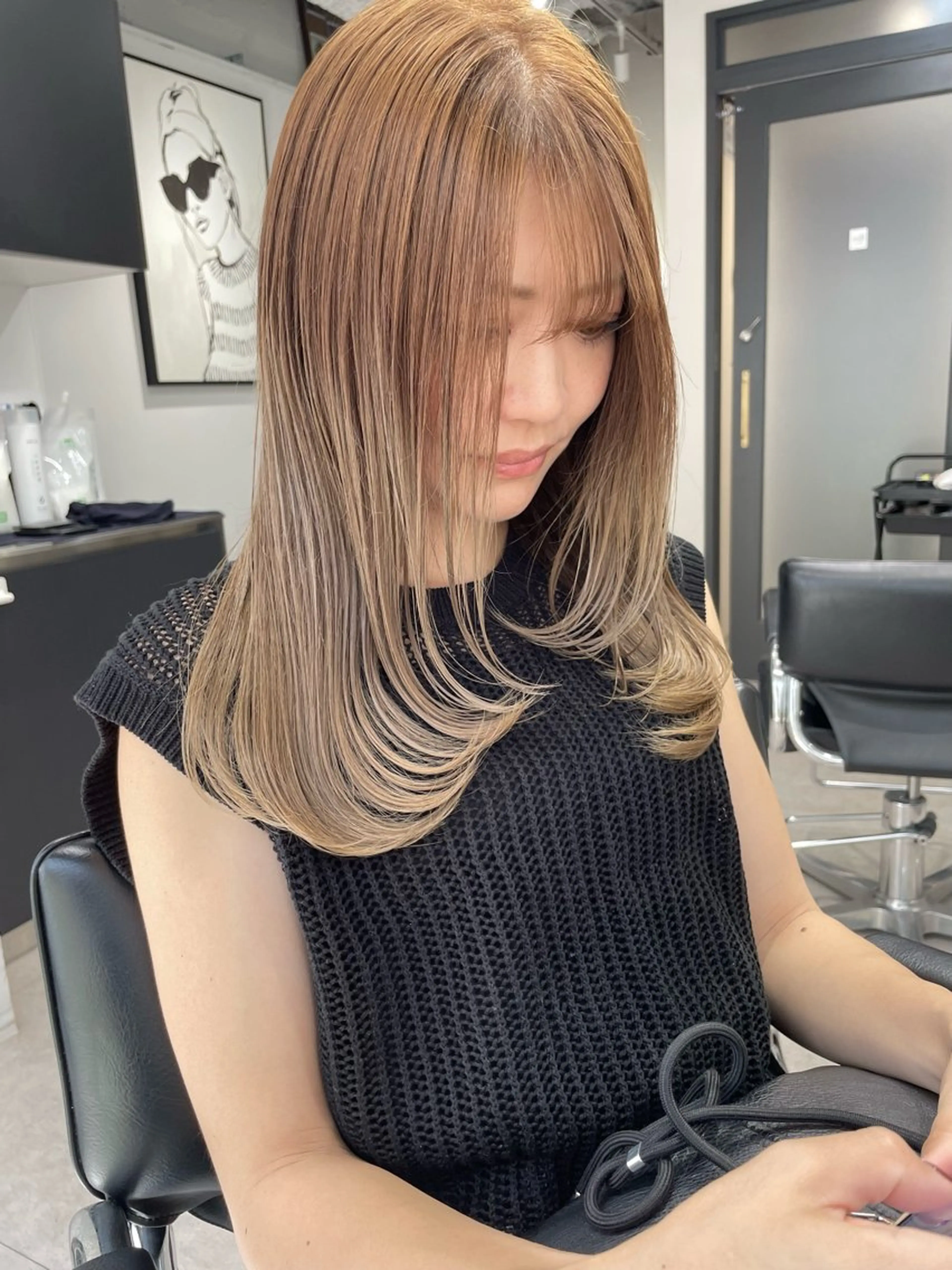 ロング カット ヘアカラー トリートメント 髪質改善will hairdesignのヘアスタイル