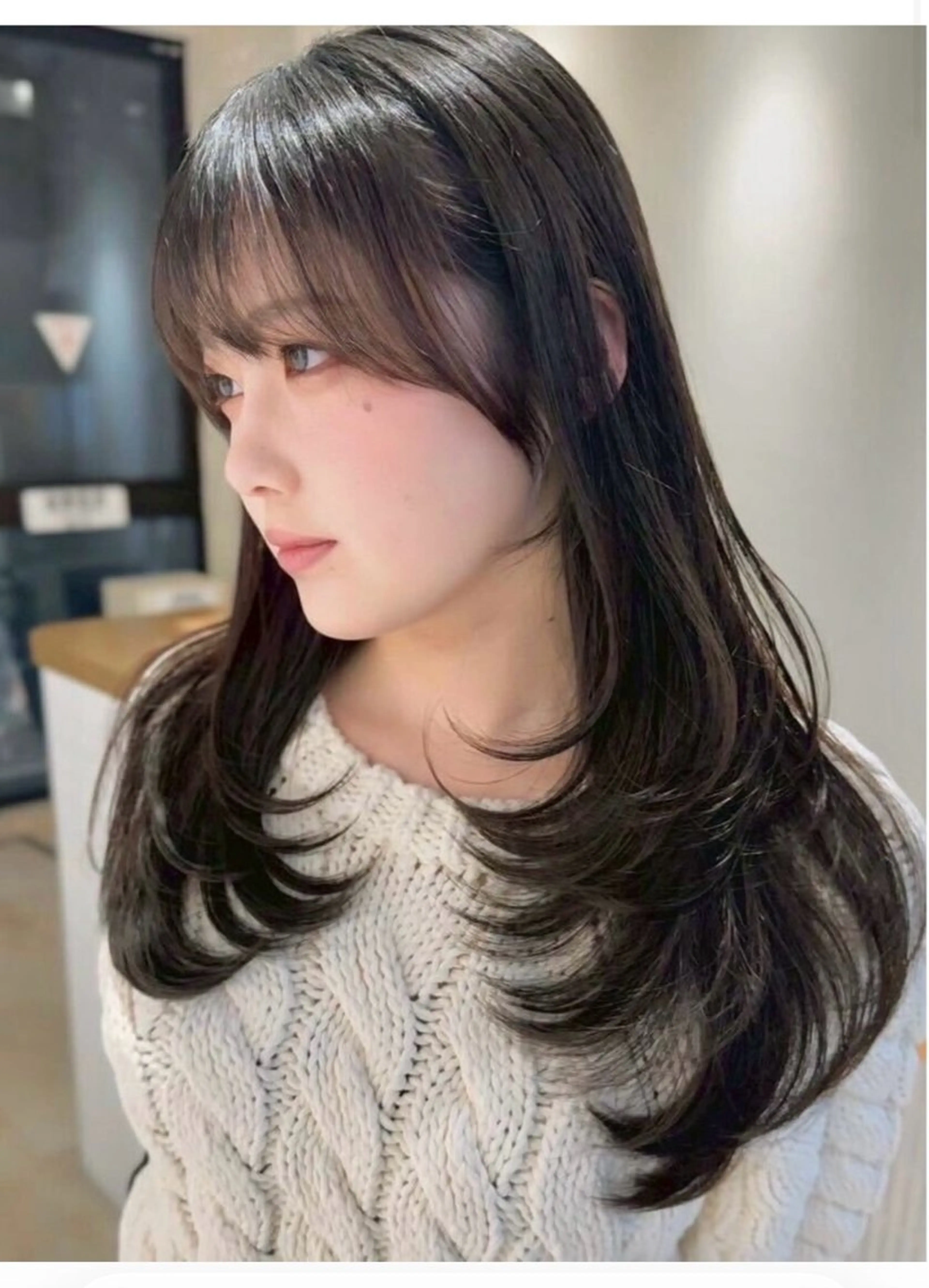 💫人気No.1 【カット＋透明感ケアカラー＋超音波シルクTR】#韓国#髪質改善の写真