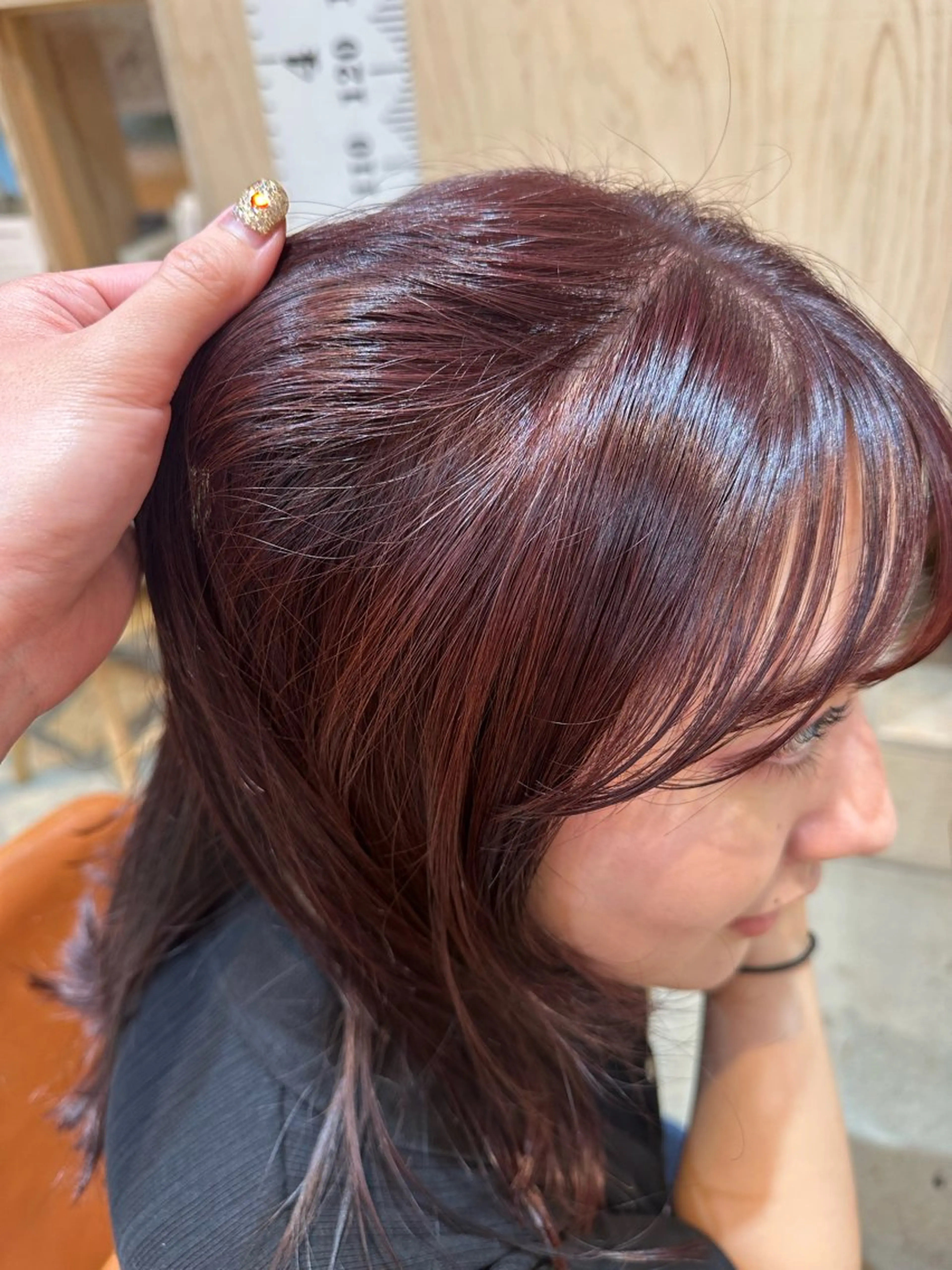 ミディアム カラー ダブルカラー ラベンダーカラー ラベンダーピンク ピンクカラー ボブ/レイヤー/ニュ アンスパーマ/小夏のヘアスタイル