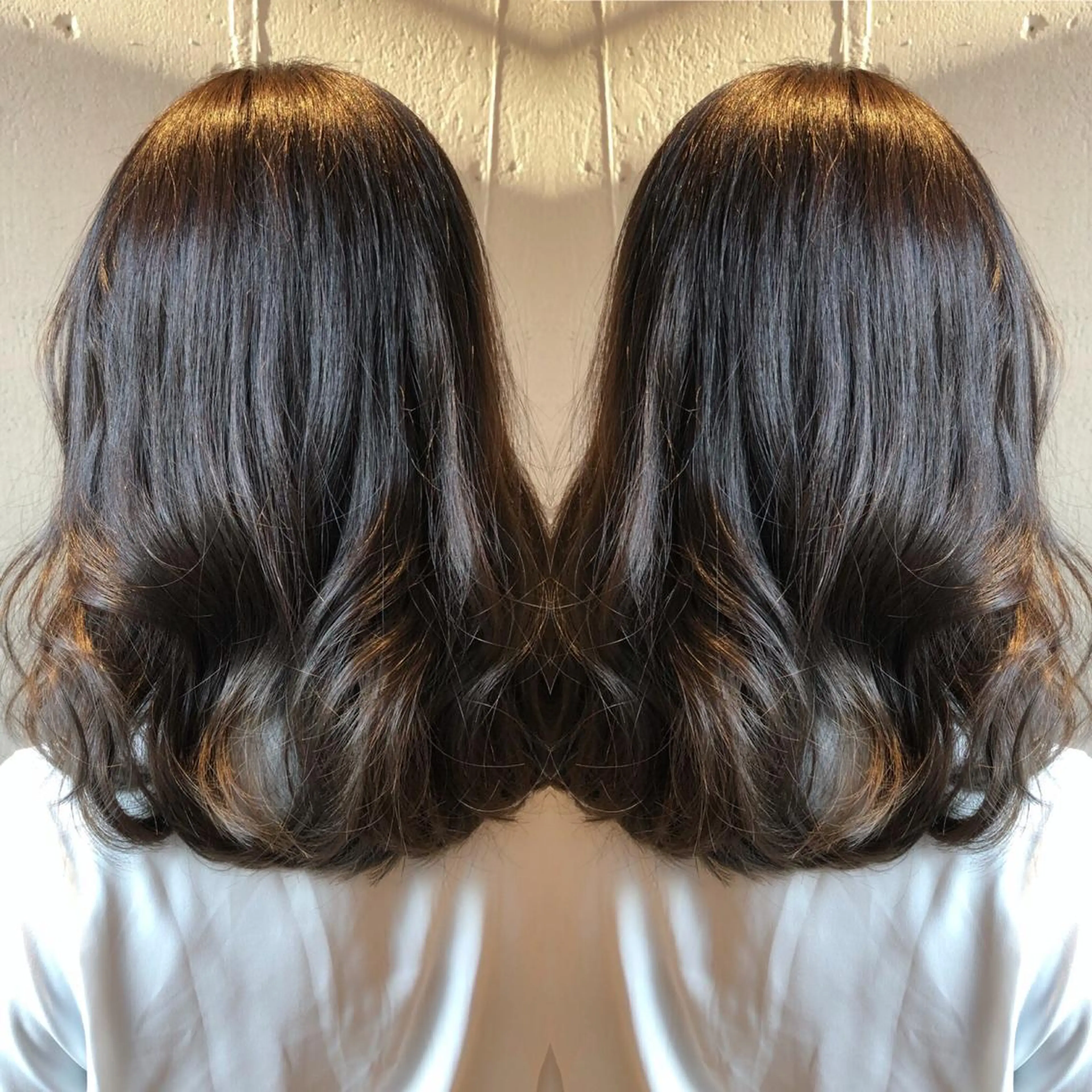 ミディアム カット ヘアカラー トリートメント あらき ちさとのヘアスタイル