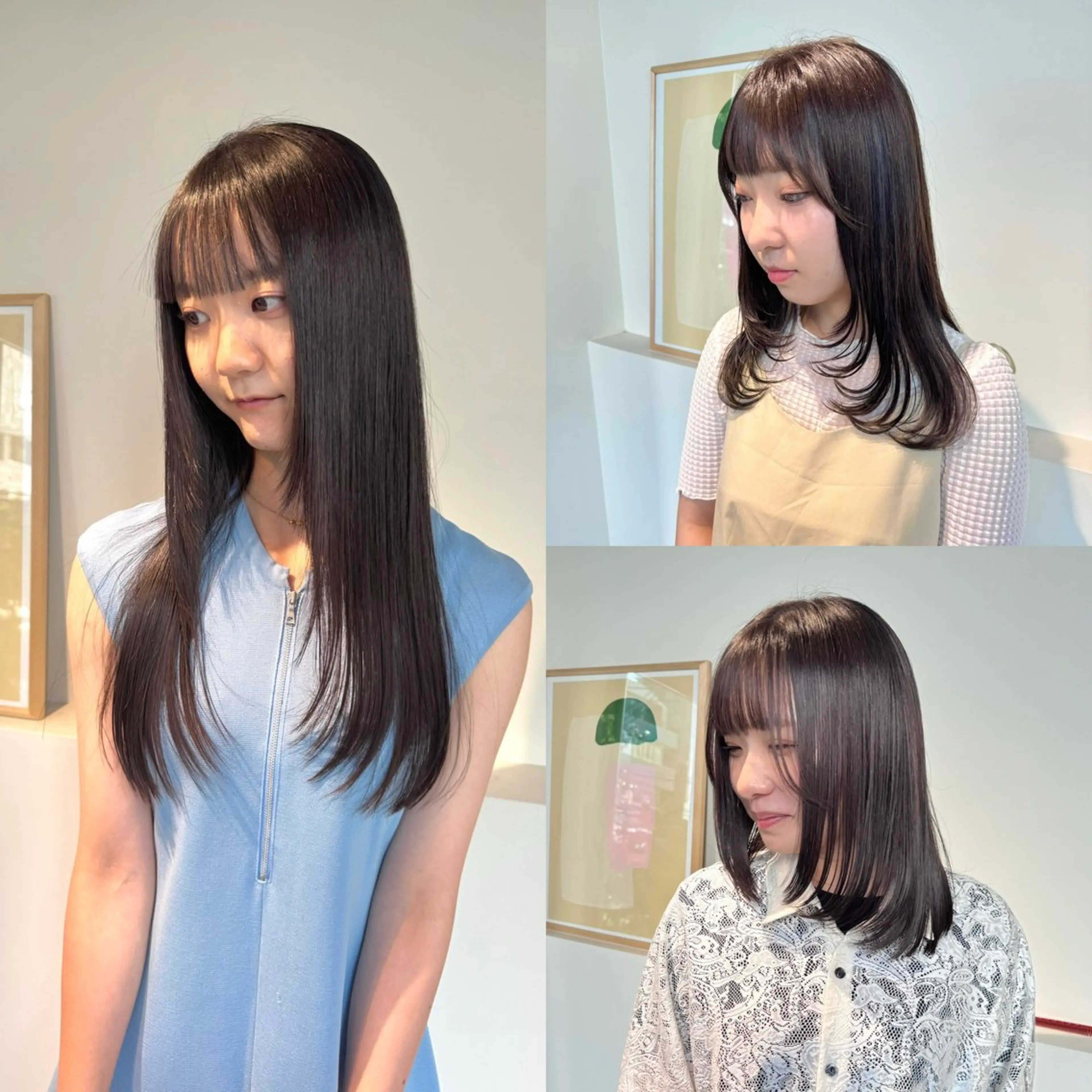 ロング 切りっぱなしボブ ショートボブ アッシュ ボブ ハイライト eto所属・髪質改善スペシャリス ト長尾勇弥/梅田中津のヘアスタイル