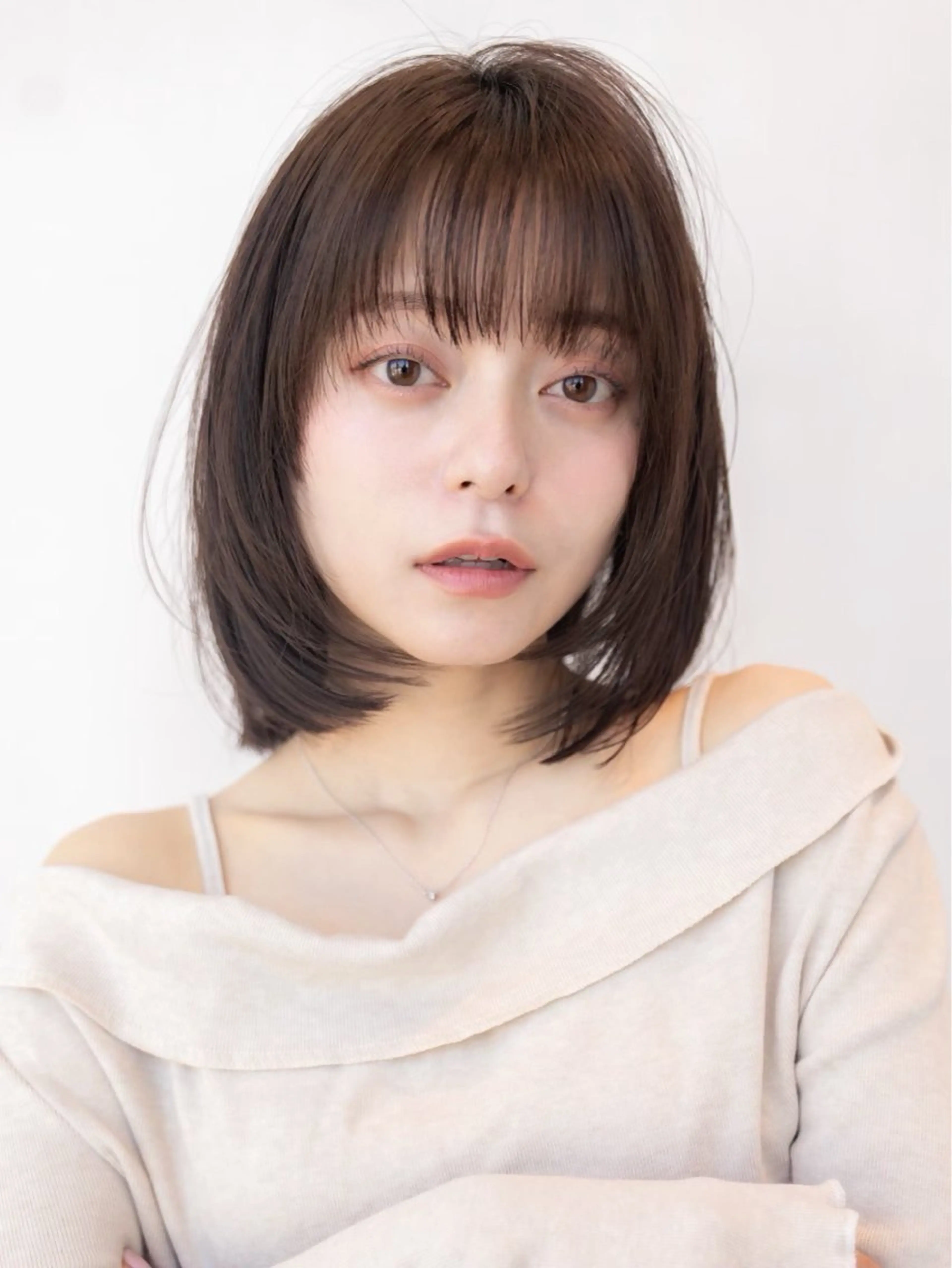 ミディアム カラー カット ヘアカラー トリートメント 渋谷/レイヤーボブ・ 韓国ボブ特化/楓のヘアスタイル