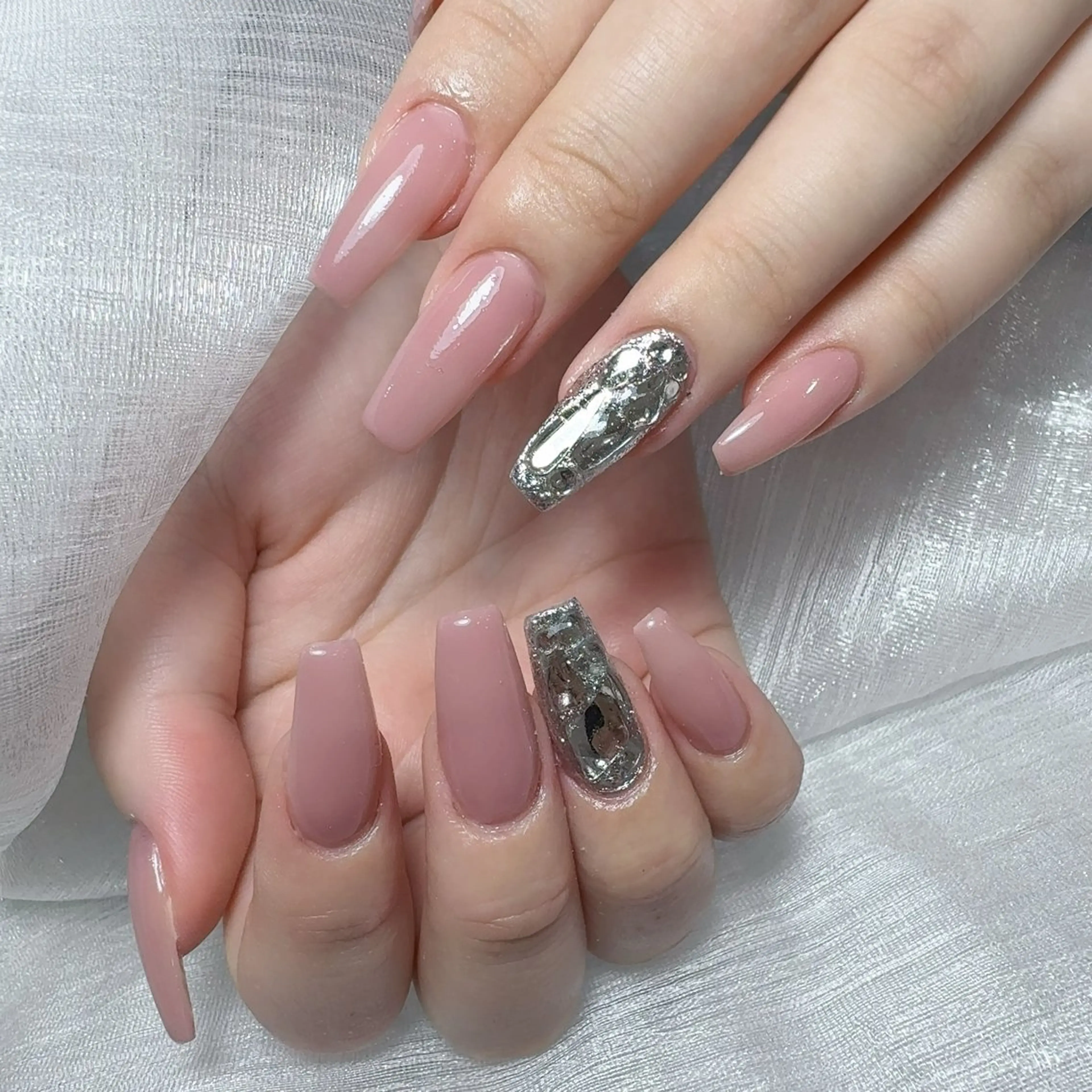 ネイル アートネイル フラッシュネイル フレンチネイル ジェルネイル ガラスフレンチ You&Me Yukiのネイルデザイン