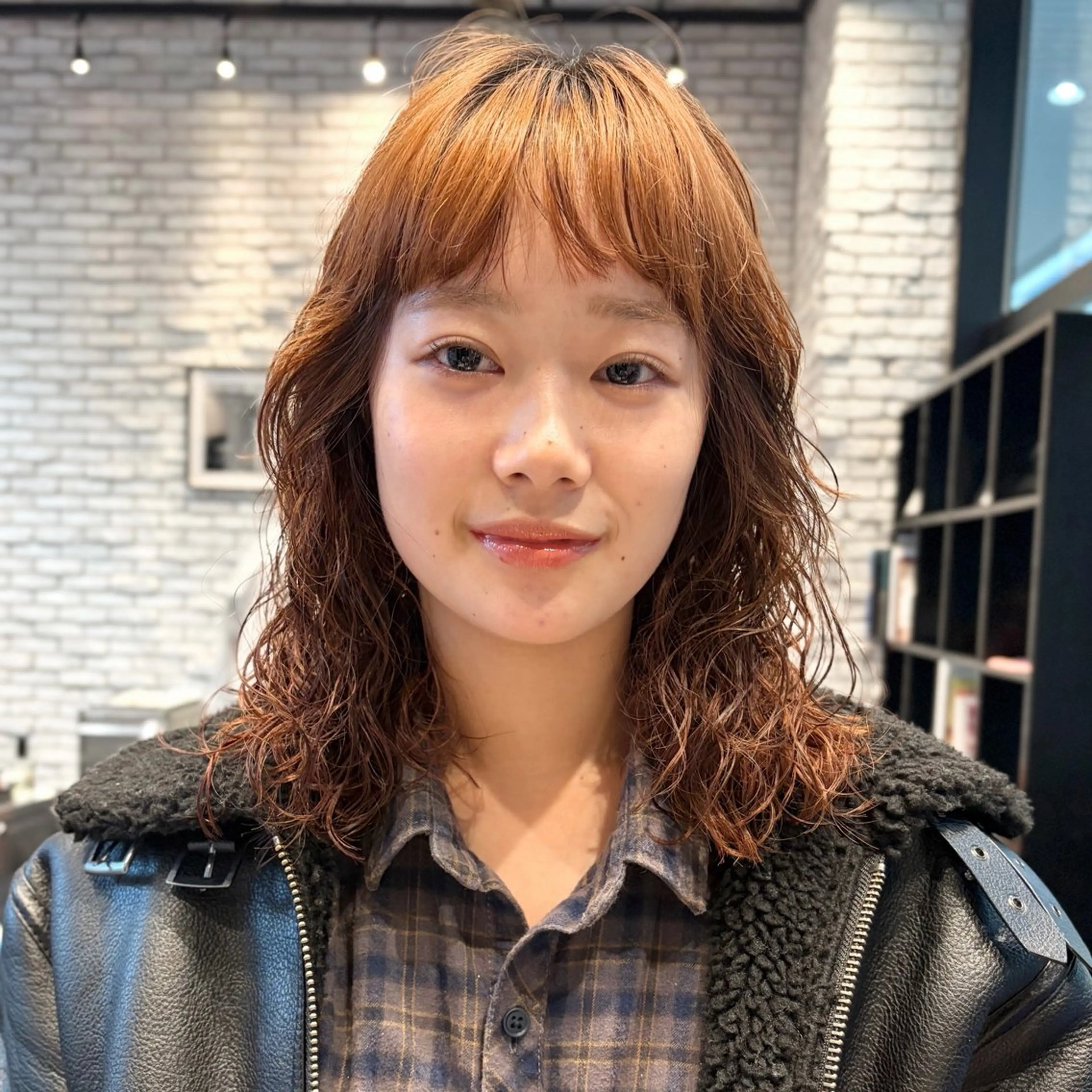 ミディアム カット パーマ 好光 優香のヘアスタイル