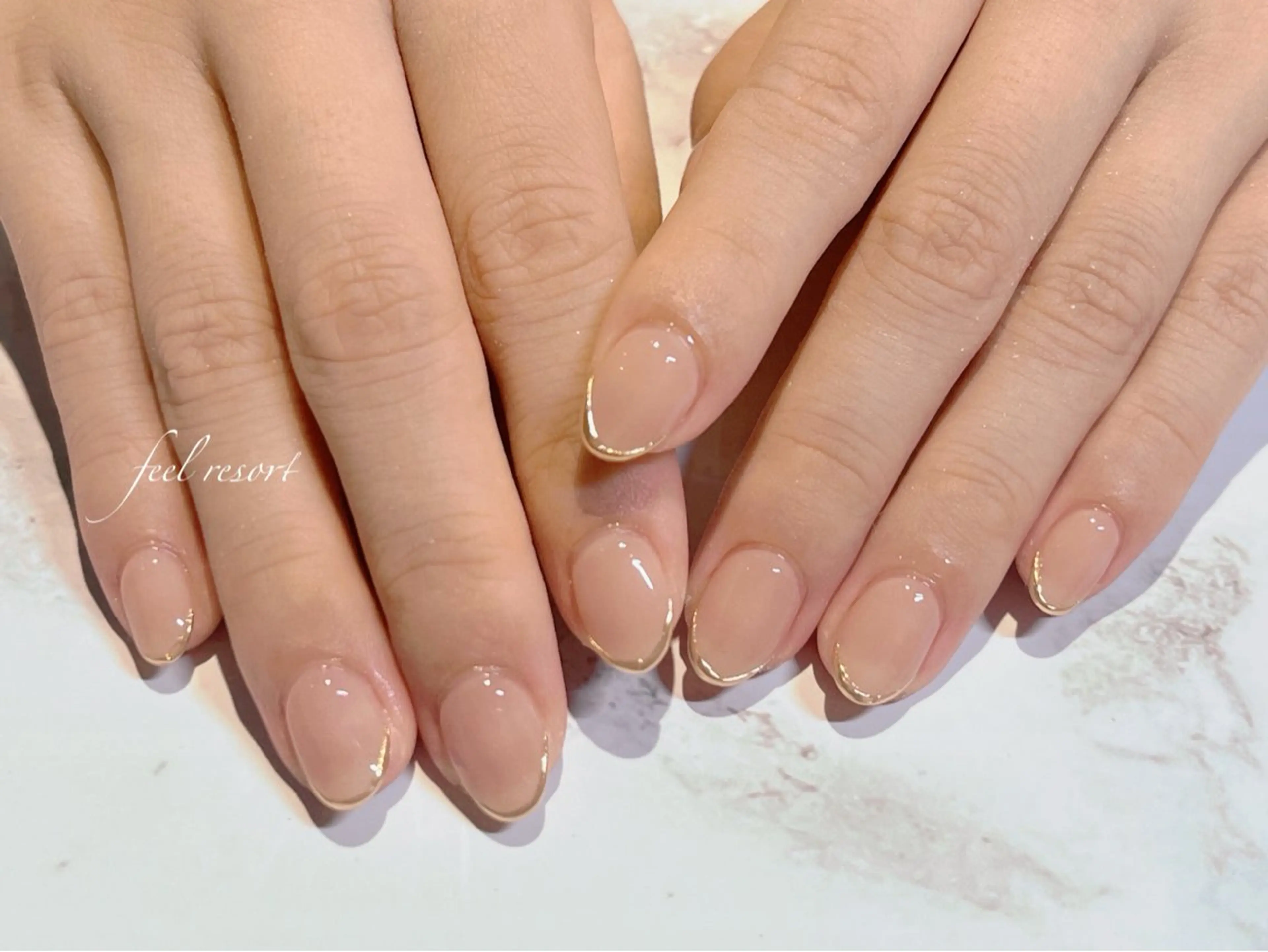 ネイル 長さ出し フットネイル フレンチネイル ジェルネイル ガラスフレンチ ハンドネイル Lien(リアン) 銀座駅6分のネイルデザイン