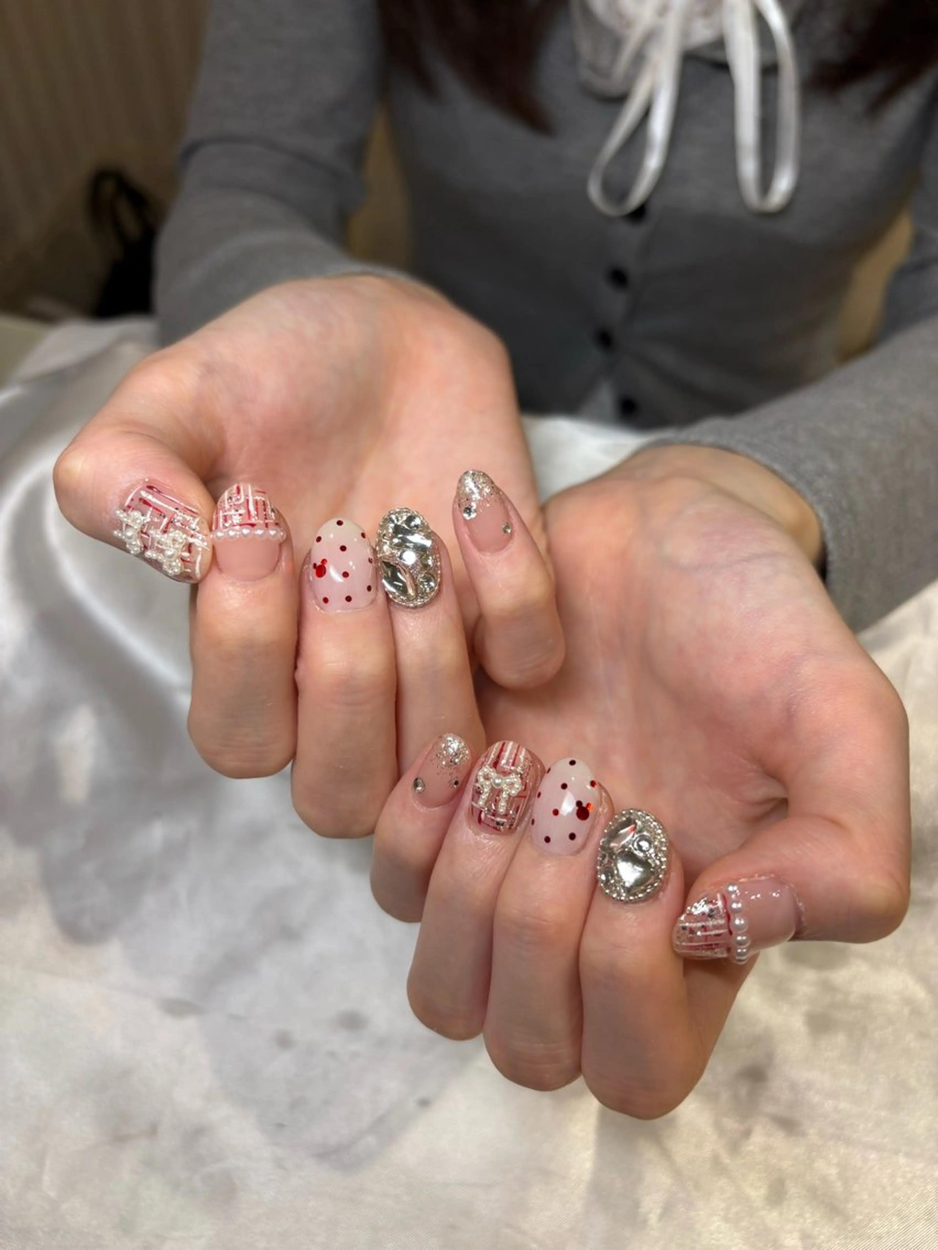 ネイル アートネイル 冬ネイル クリスマス ハンドネイル Misaki Aries心斎橋店のネイルデザイン