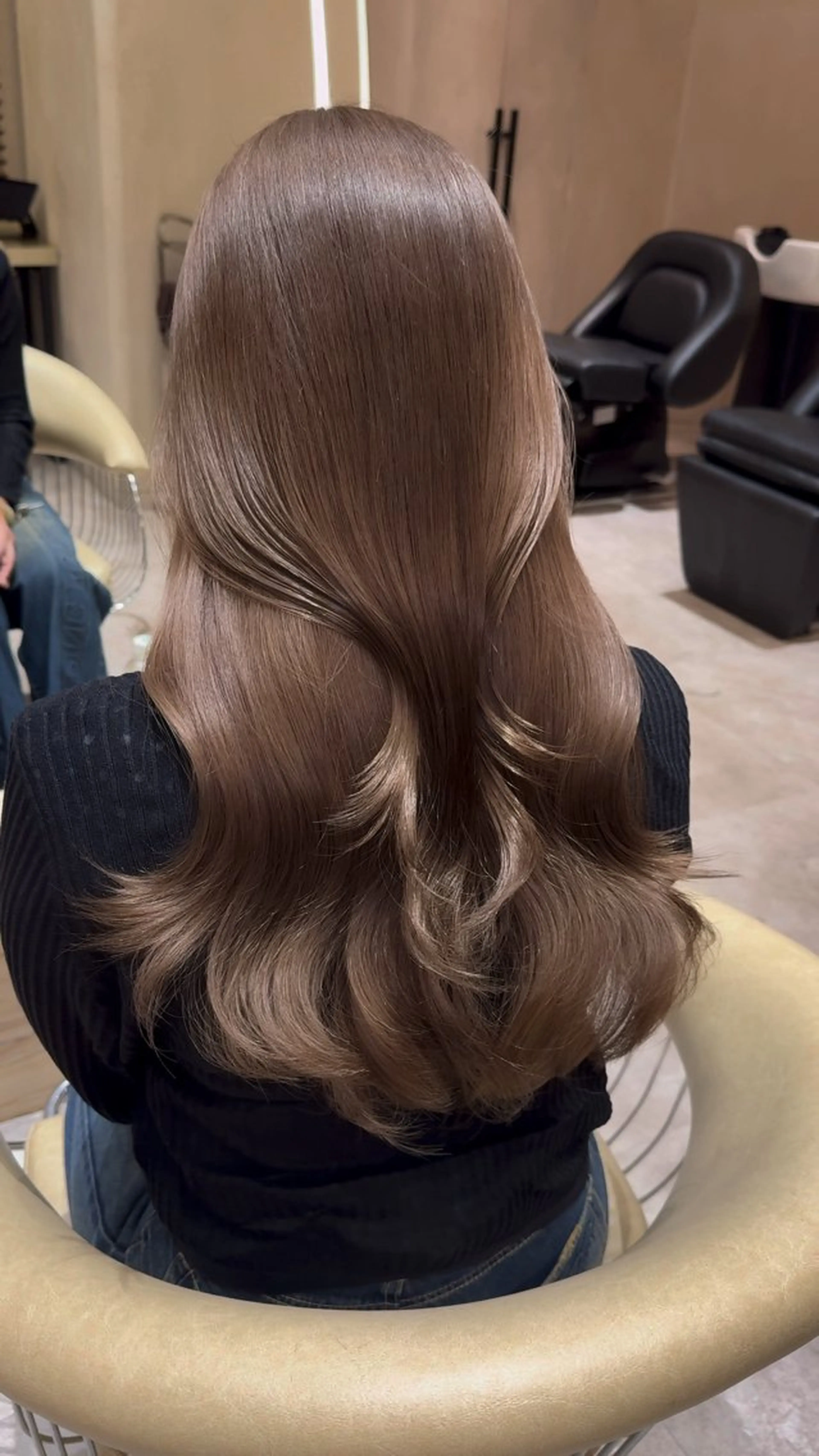 ロング カット ヘアカラー トリートメント 韓国ヘア/ベージュ カラー/髪質改善/涼のヘアスタイル