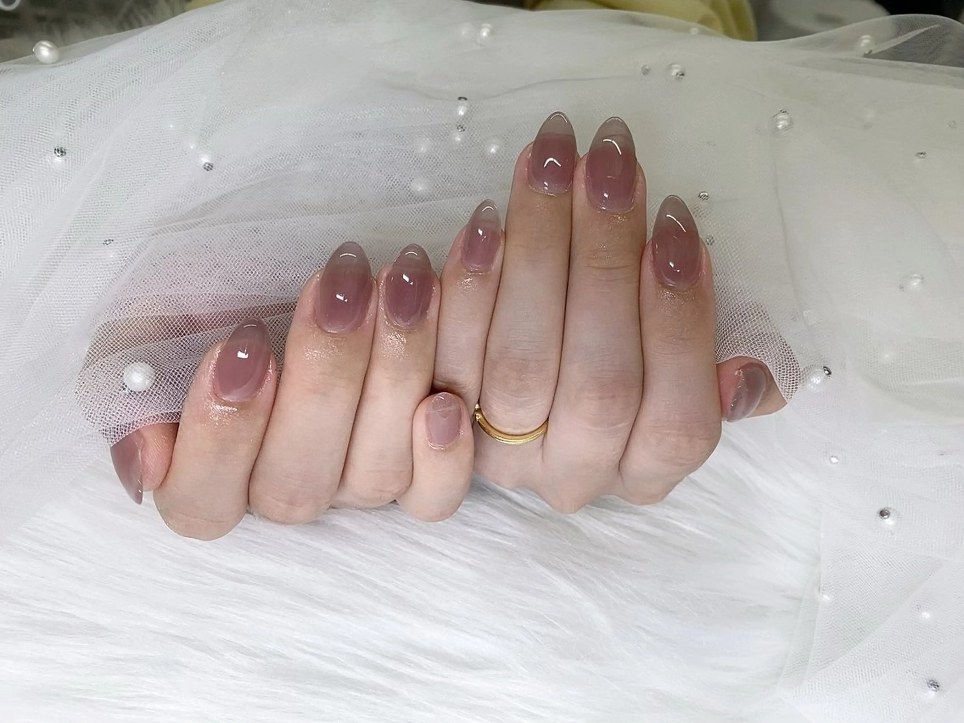 ネイル オーロラネイル 長さ出し フレンチネイル ジェルネイル マグネットネイル ハンドネイル ETERNA Nail 銀座店【パラジェル/フィルイン/チップ長さだし/マグネット/ニュアンス】所属・ア カリのネイルデザイン