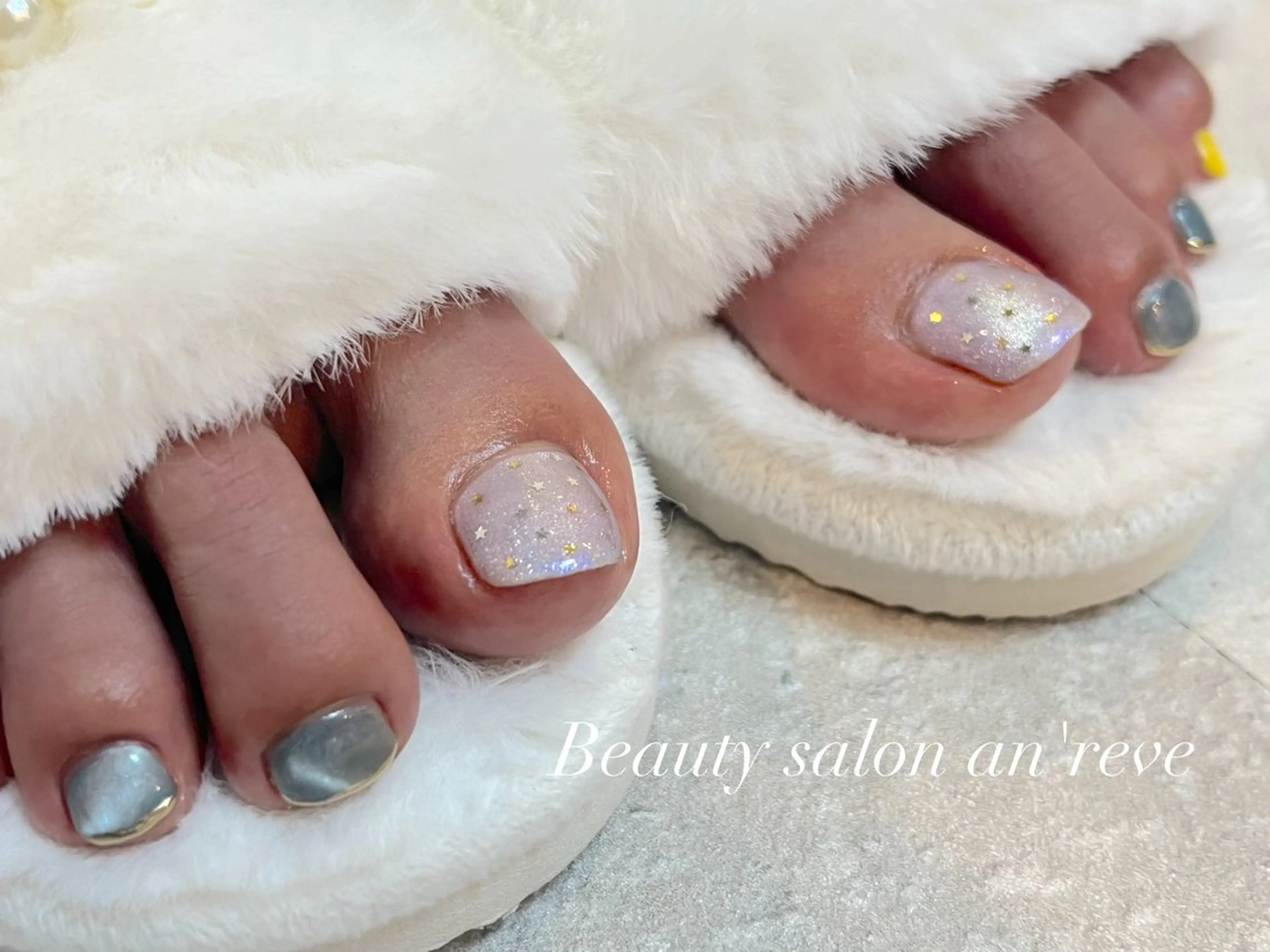 ネイル マグネットネイル ミラーネイル フットネイル an'reve ♥RIEのネイルデザイン