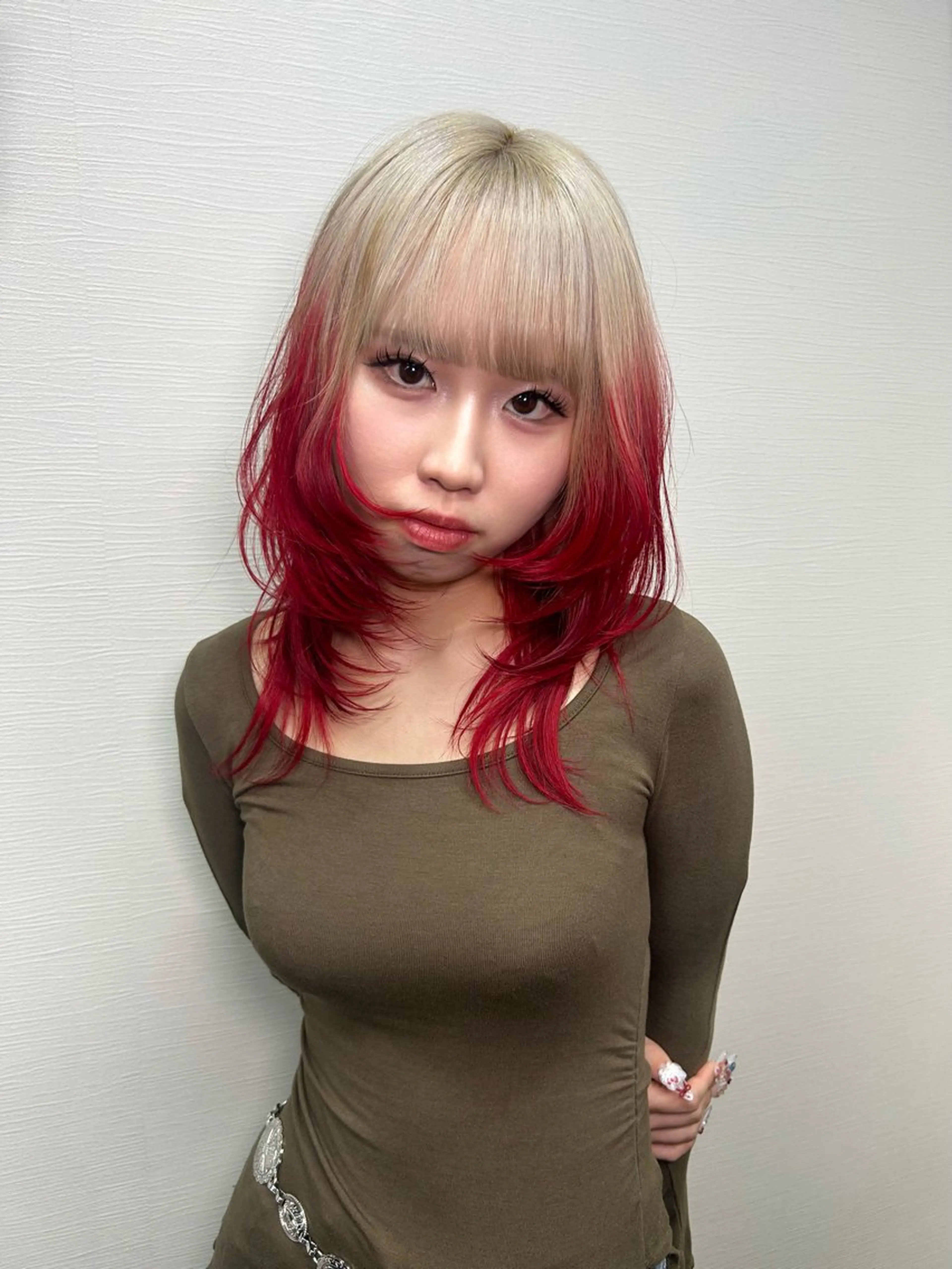 ミディアム ヘアカラー 鈴木 華奈のヘアスタイル