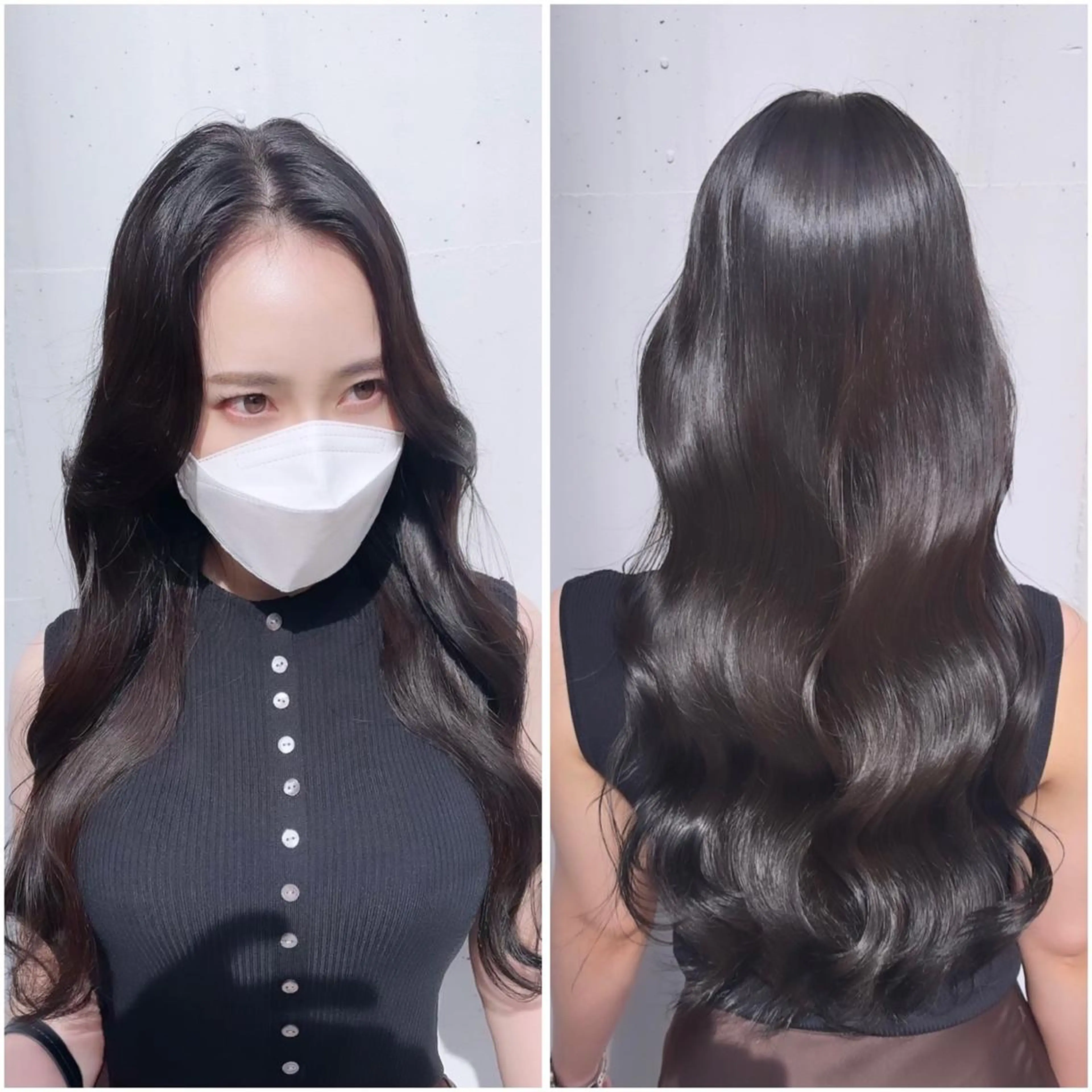 ロング カラー 韓国風ヘア レイヤーカット ロング サイドバング 泉 堅也のヘアスタイル