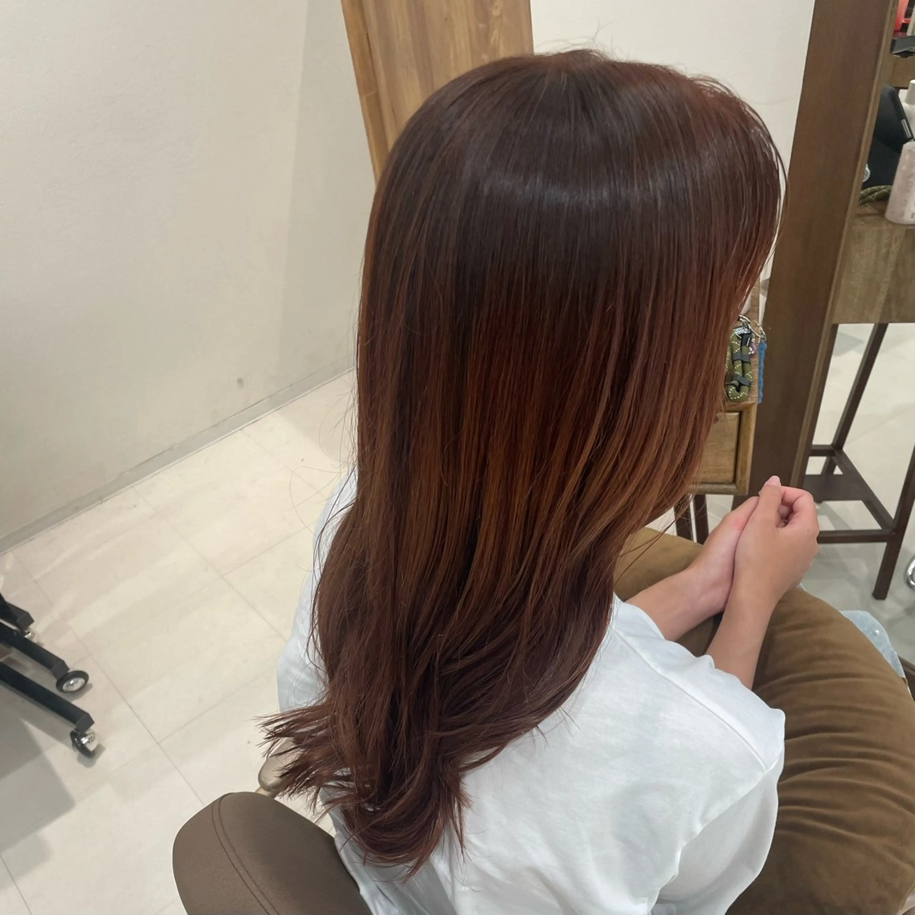 ロング オレンジブラウン ロング トリートメント ヘアカラー トリートメント suzuna/暖色/ ヘッドスパ/ヘアケアのヘアスタイル