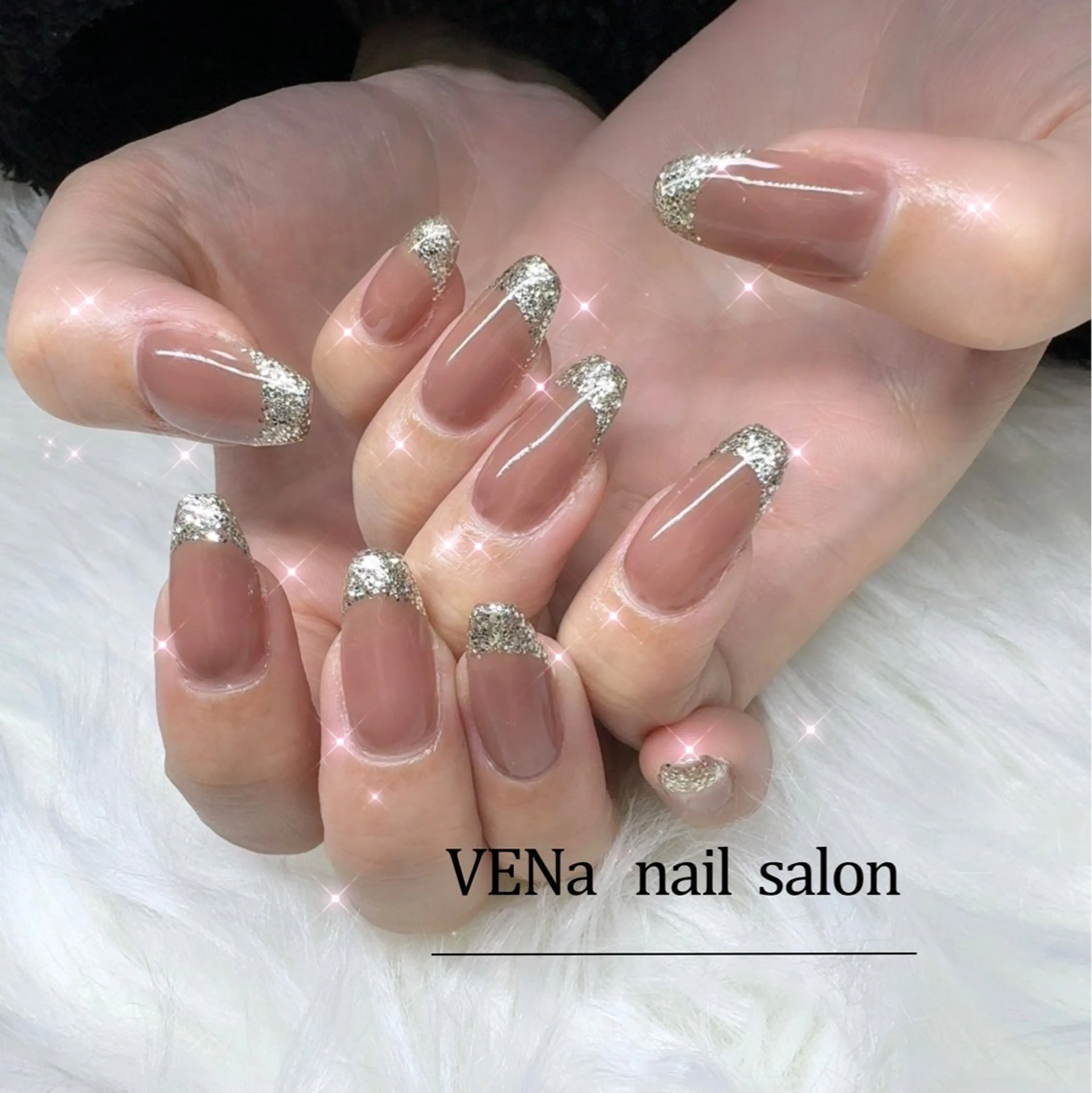 ネイル フレンチネイル ラメ(グリッター) VENa eye＆ nail salonのネイルデザイン