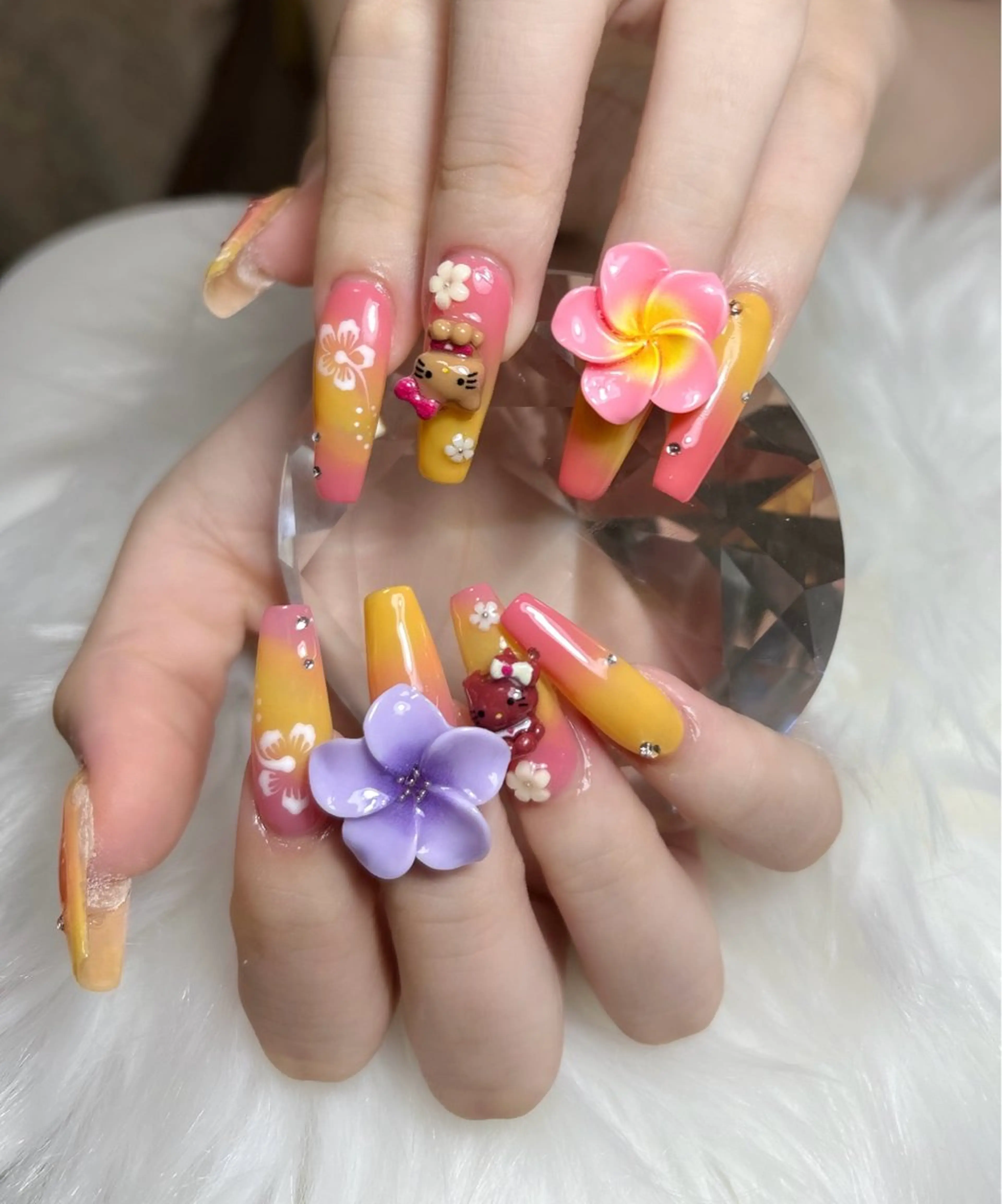ネイル アートネイル オーロラネイル チークネイル 長さ出し フットネイル Chan nailsのネイルデザイン