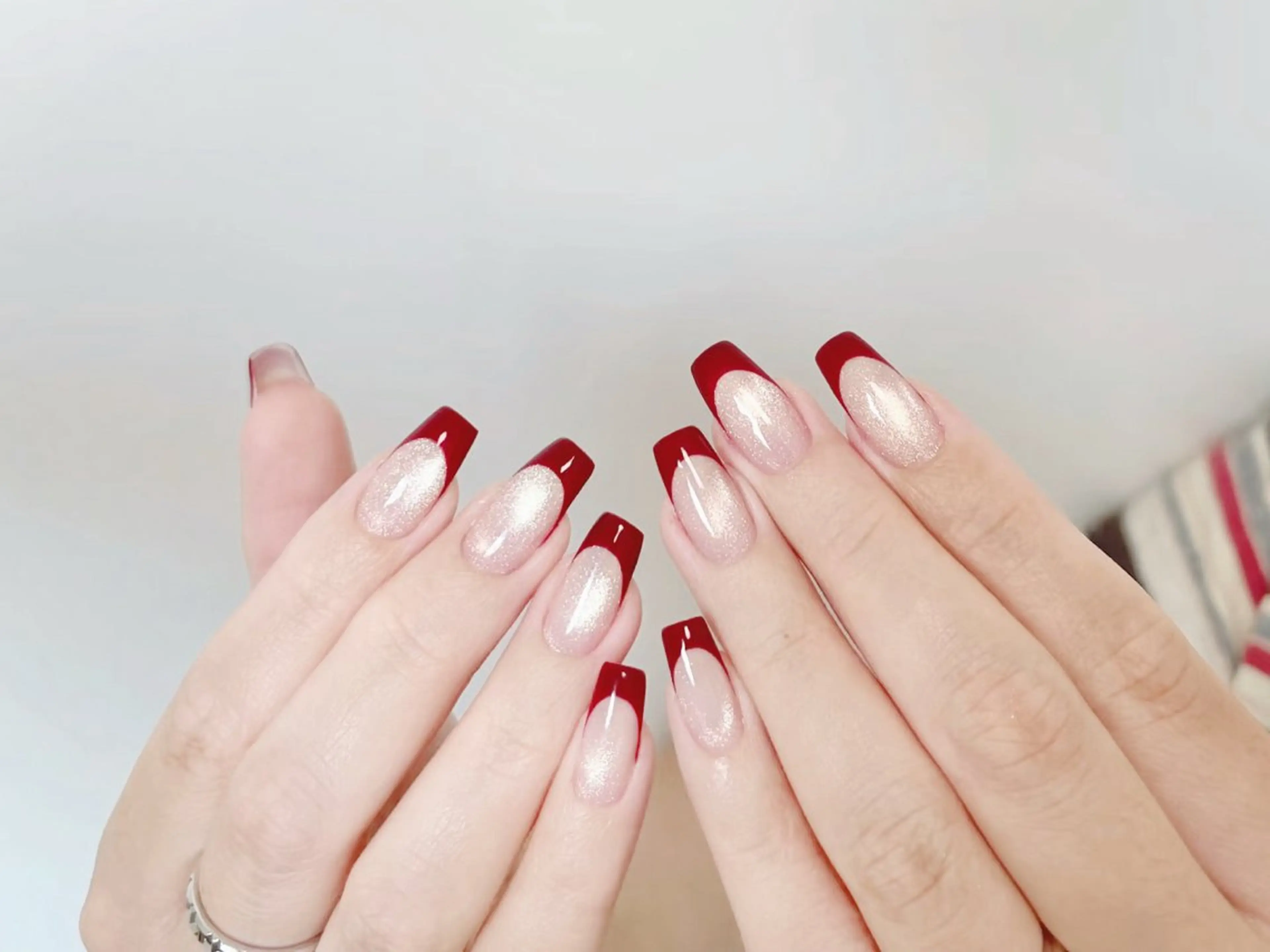 ネイル クリアネイル フレンチネイル ピンク ストーンネイル DarkHoney 池袋店のネイルデザイン