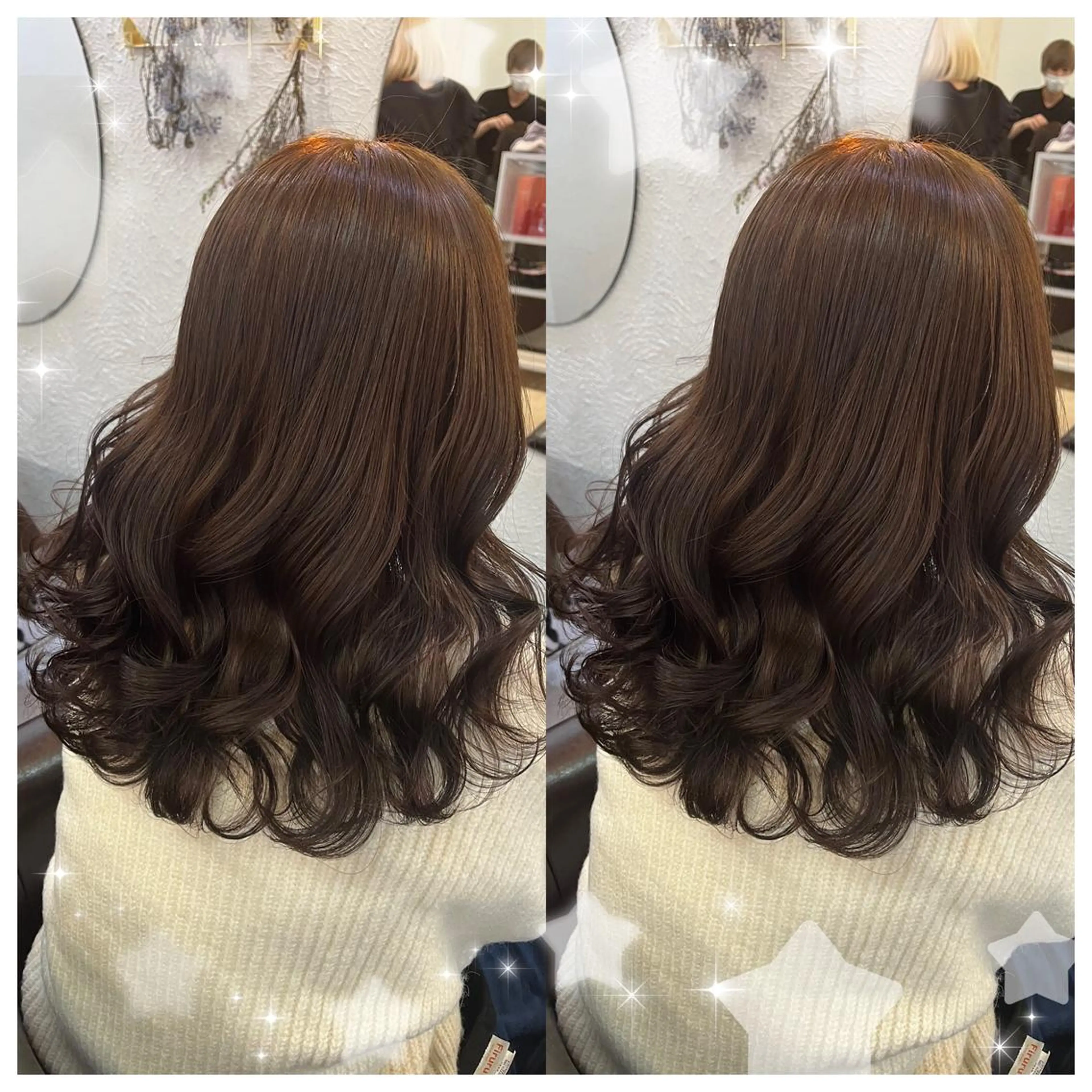 セミロング カラー シールエクステ バレイヤージュ 黒髪 ブリーチ ブルーカラー セキグチ💞 lilaのマツエク・マツパデザイン