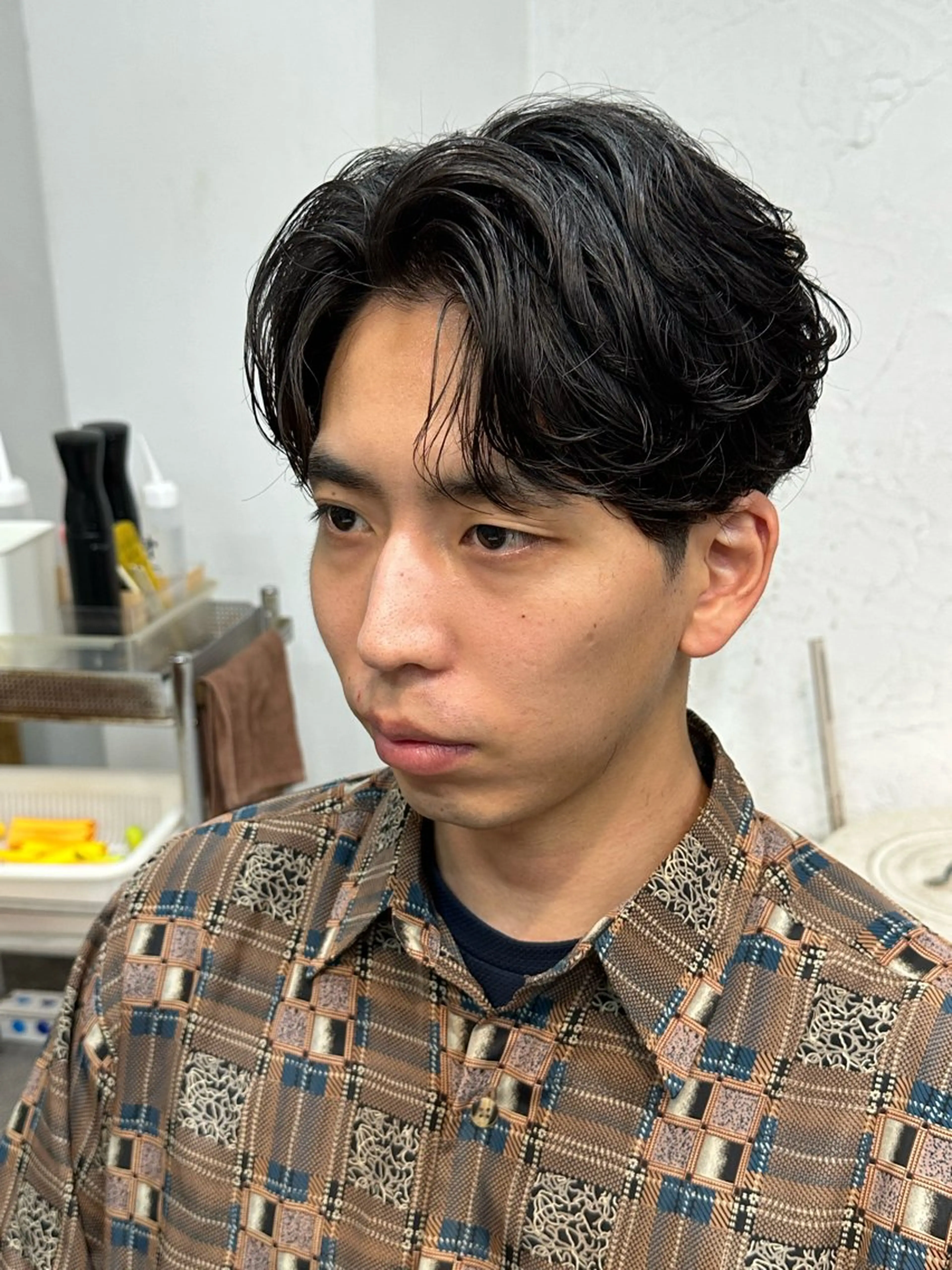 パーマ メンズ フェザーパーマ マッシュ メンズパーマ 学生（メンズ向け） メンズツイストパーマ カット パーマ fifth men's原宿所属・fifth/原宿/ シャドウパーマ/カズのヘアスタイル