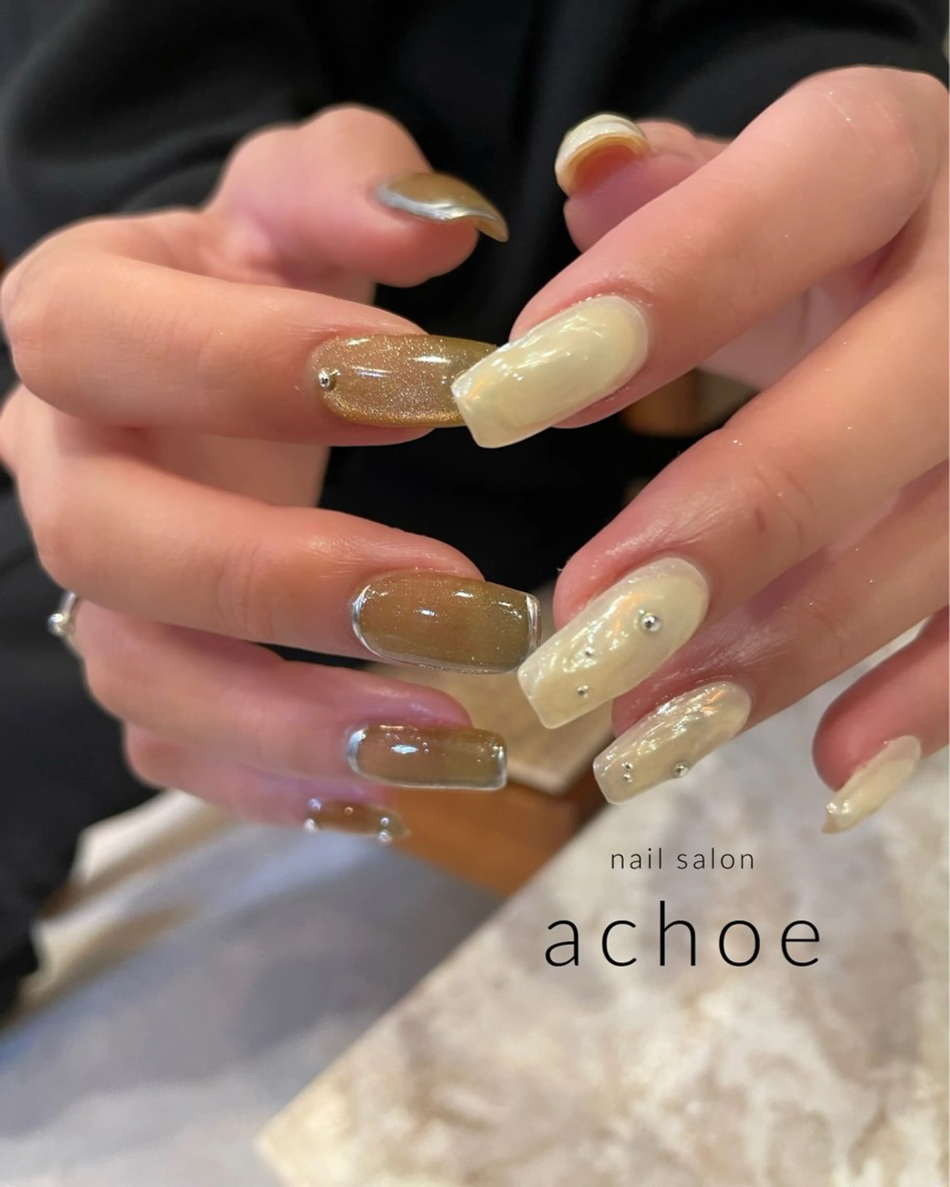 ネイル アートネイル 持ち込み ハンドネイル "achoe" コエ HARUNAのネイルデザイン