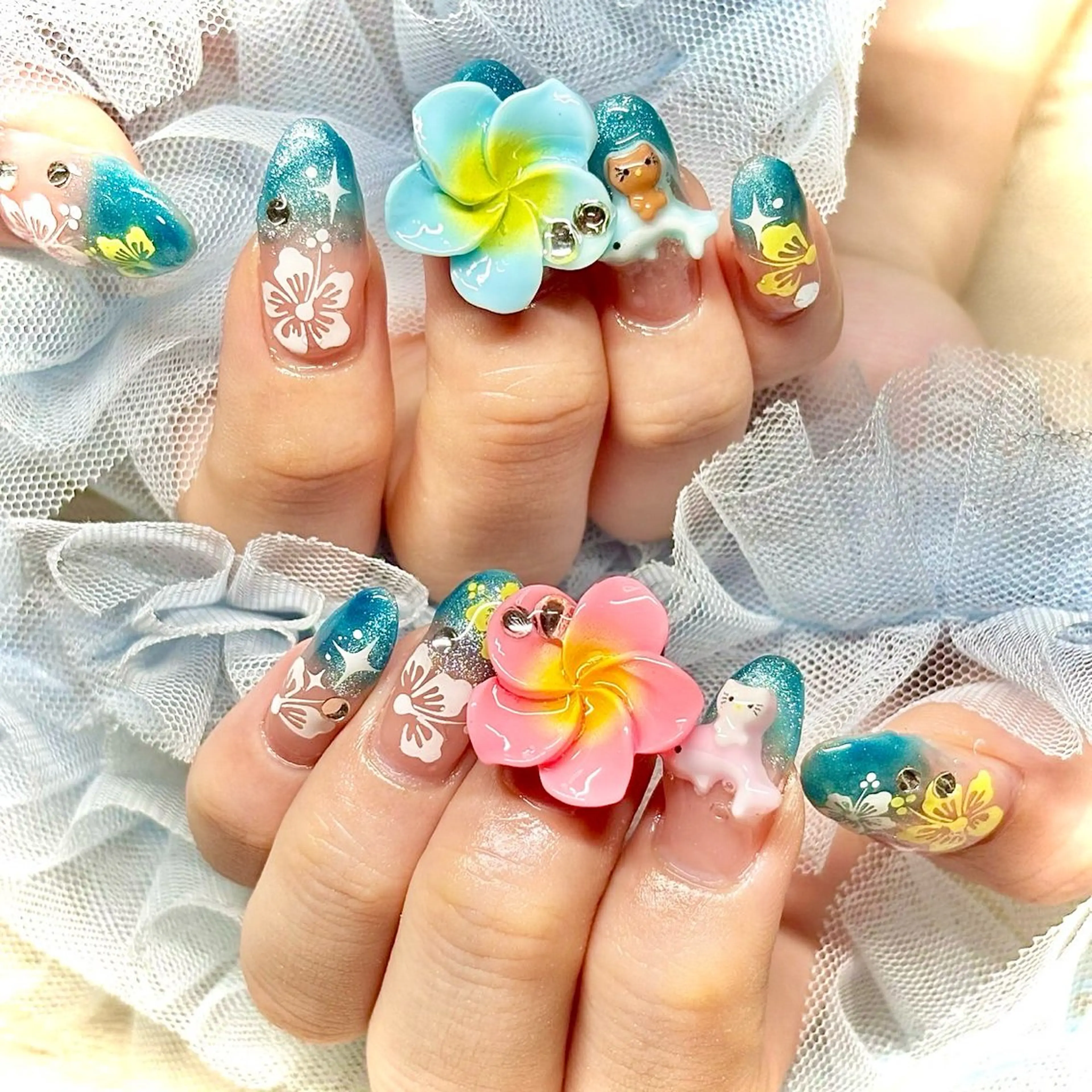 ネイル 韓国ネイル 夏ネイル ワンホンネイル miminon 自宅ネイルサロンのネイルデザイン