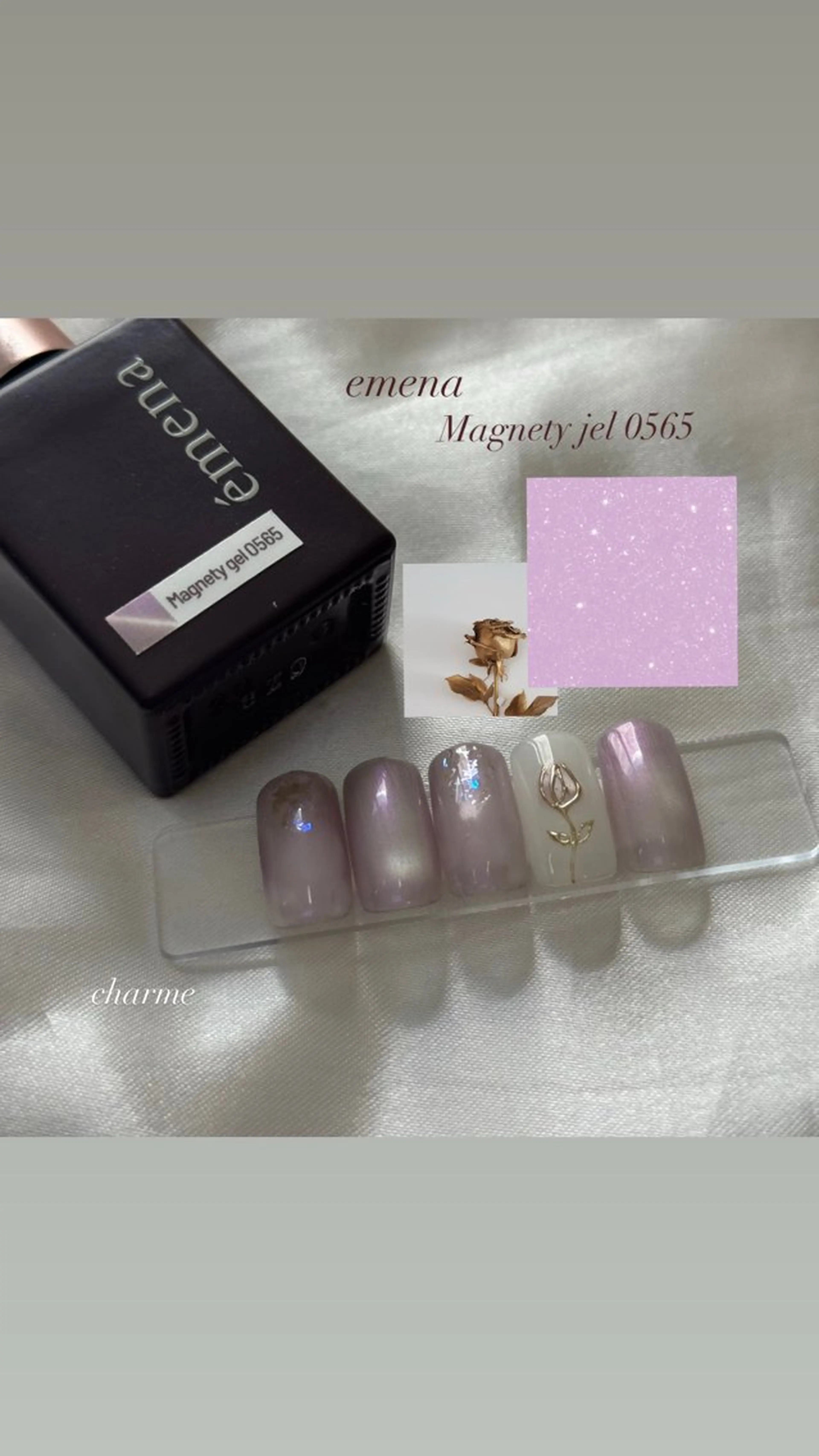 ネイル パープル 春ネイル ハンドネイル charme nailのネイルデザイン