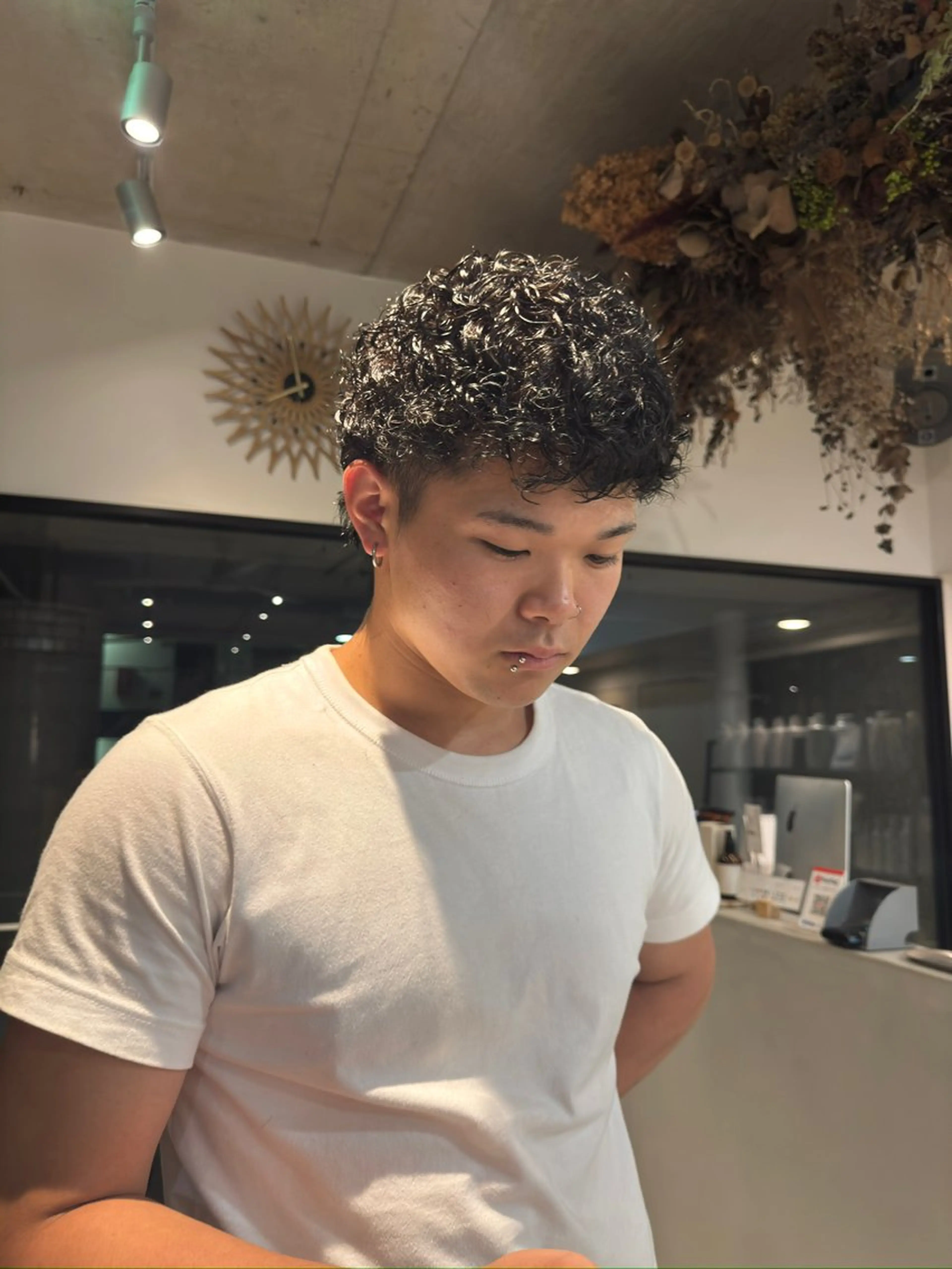 パーマ メンズ メンズパーマ saki/ハイトーン カラー/薬院のヘアスタイル