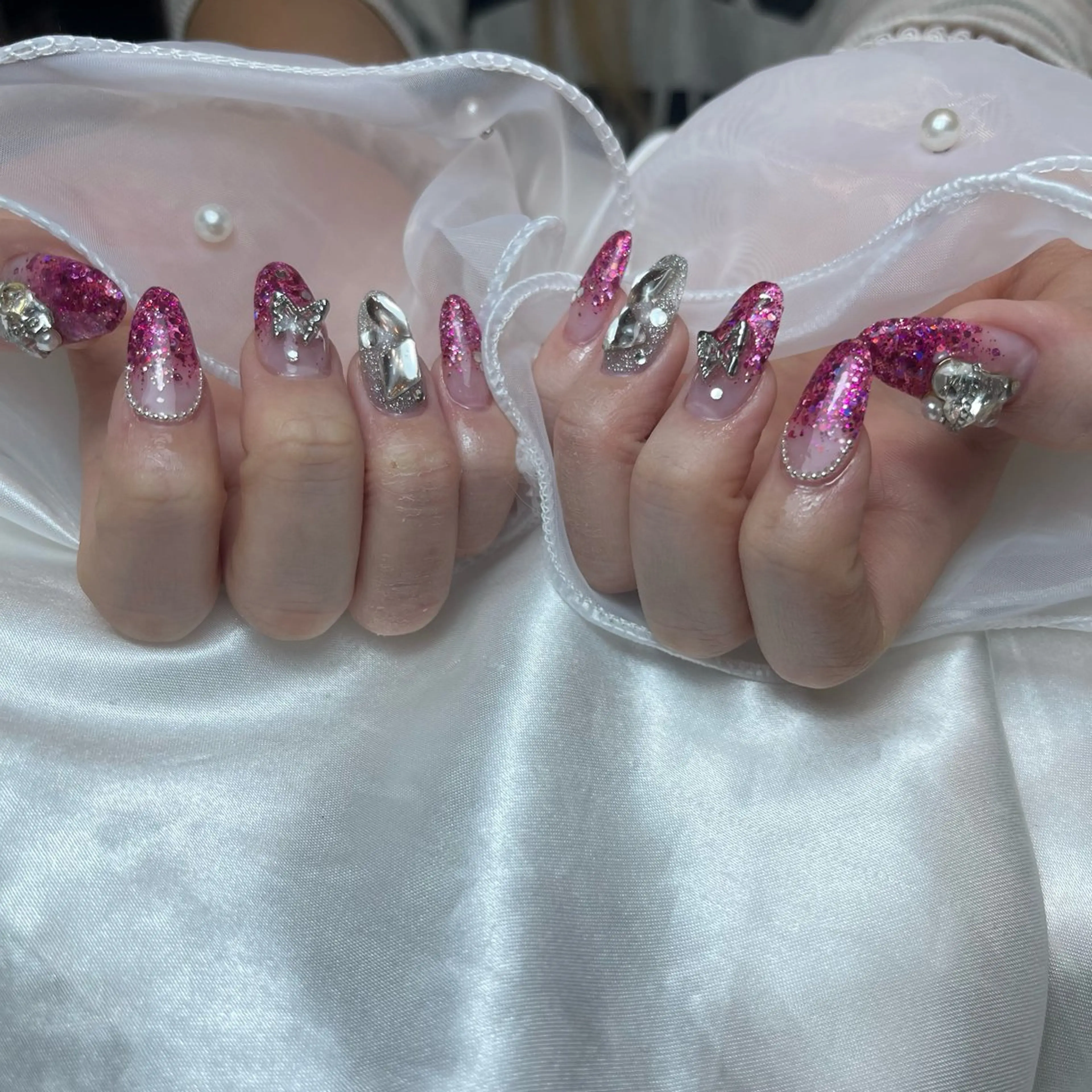 ネイル ラメ(グリッター) ラメグラデーション 持ち込み salon de Tiara 碧のネイルデザイン