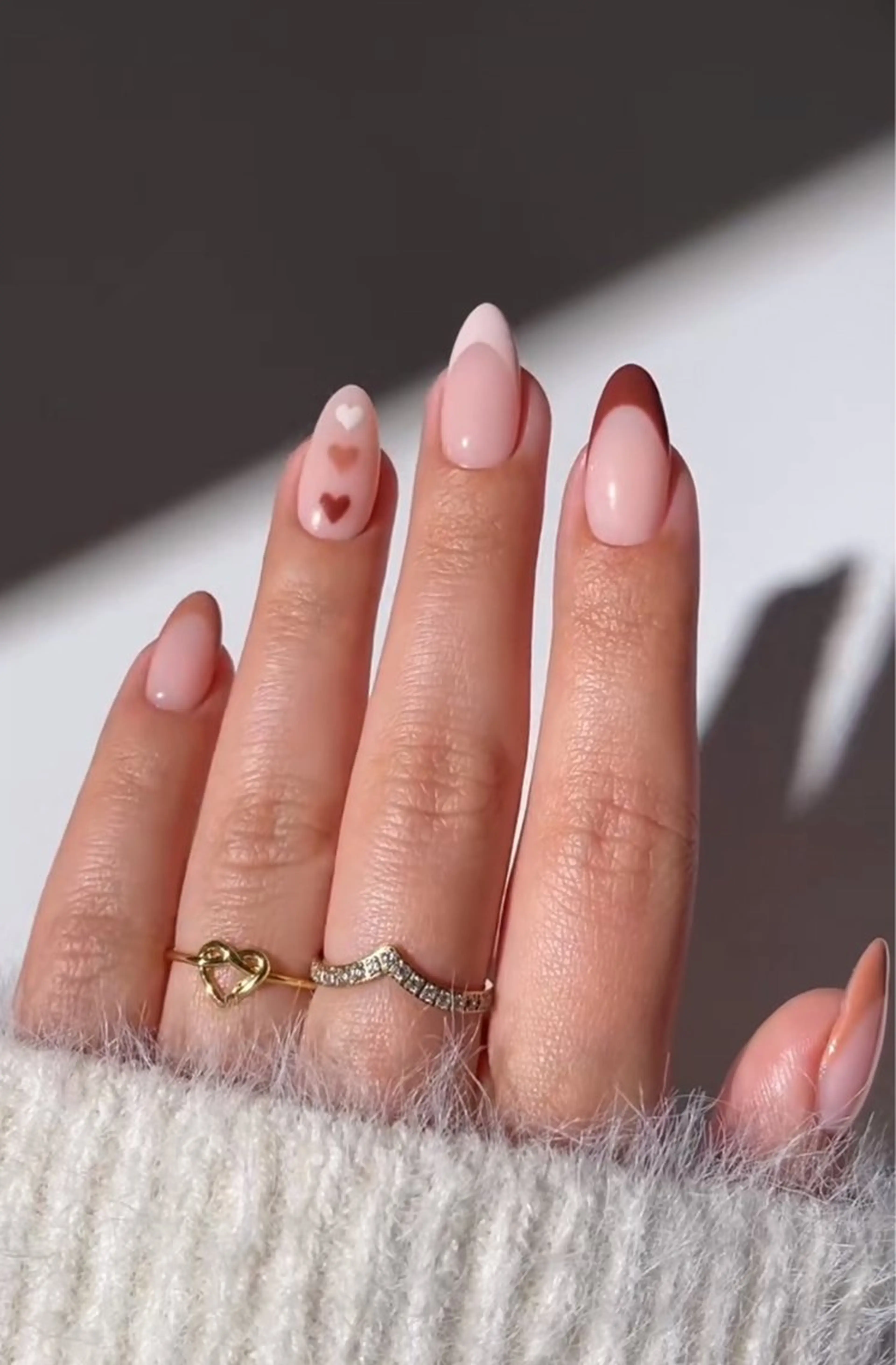 ネイル 成人式 ハート オフィスネイル ピンク バレンタイン ハンドネイル H&Bsalon カイのネイルデザイン