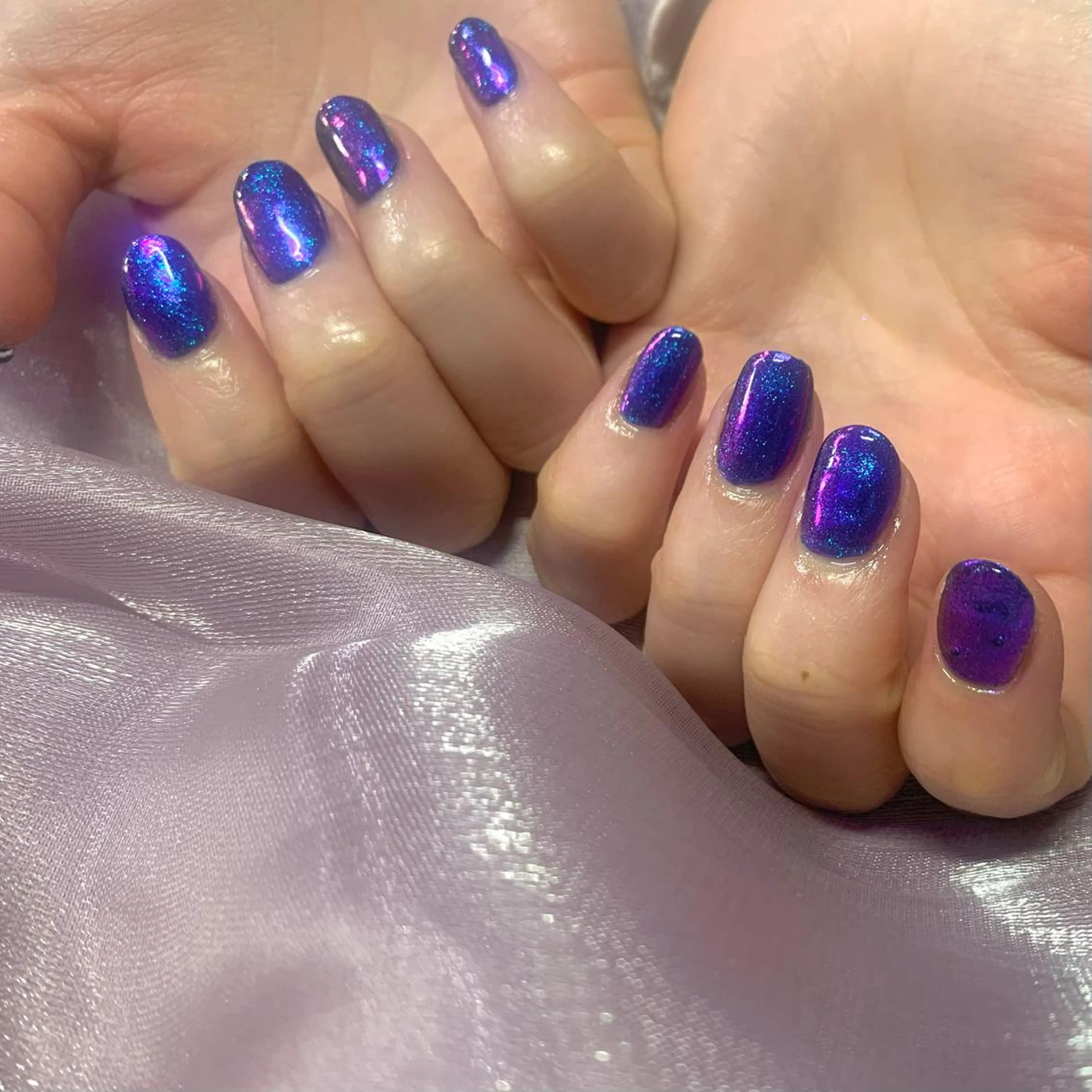 ネイル オーロラネイル ラメ(グリッター) ワンカラーネイル élu by Noriko 前原のネイルデザイン