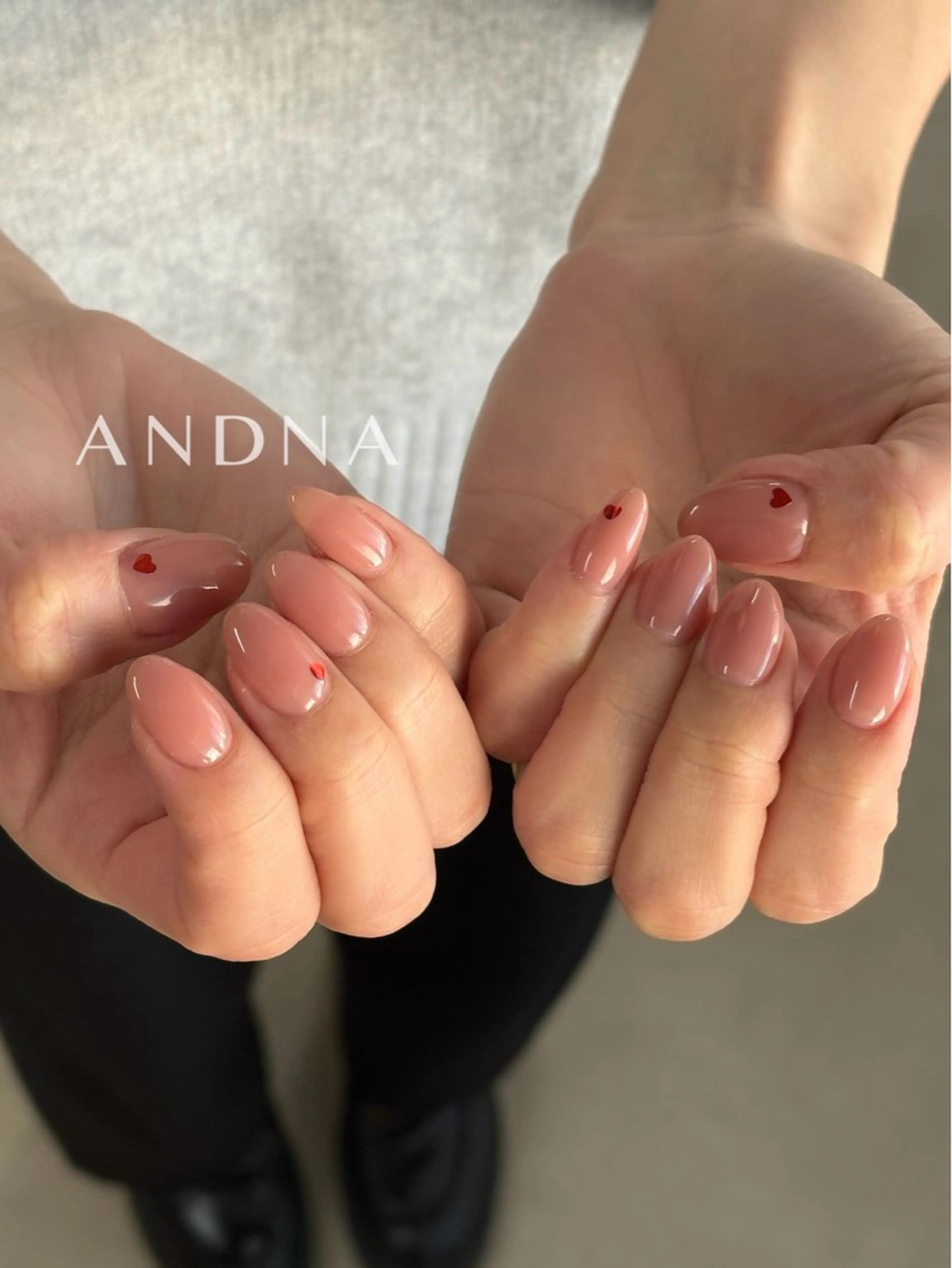 ネイル ハート バレンタイン ハンドネイル Misato / ANDNAのネイルデザイン