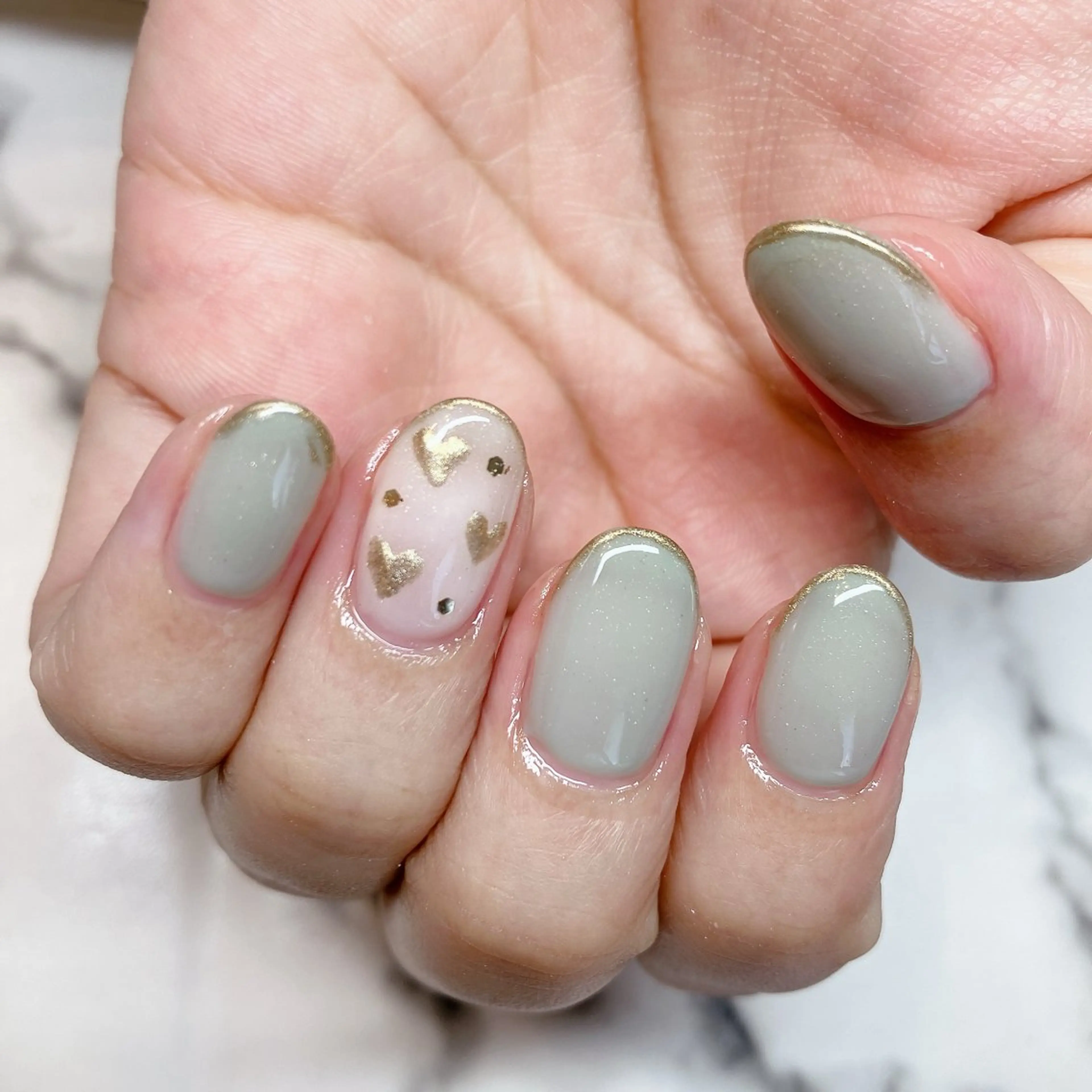 ネイル ハート ミラーネイル ハンドネイル 酒井 茜のエステ・リラクイメージ