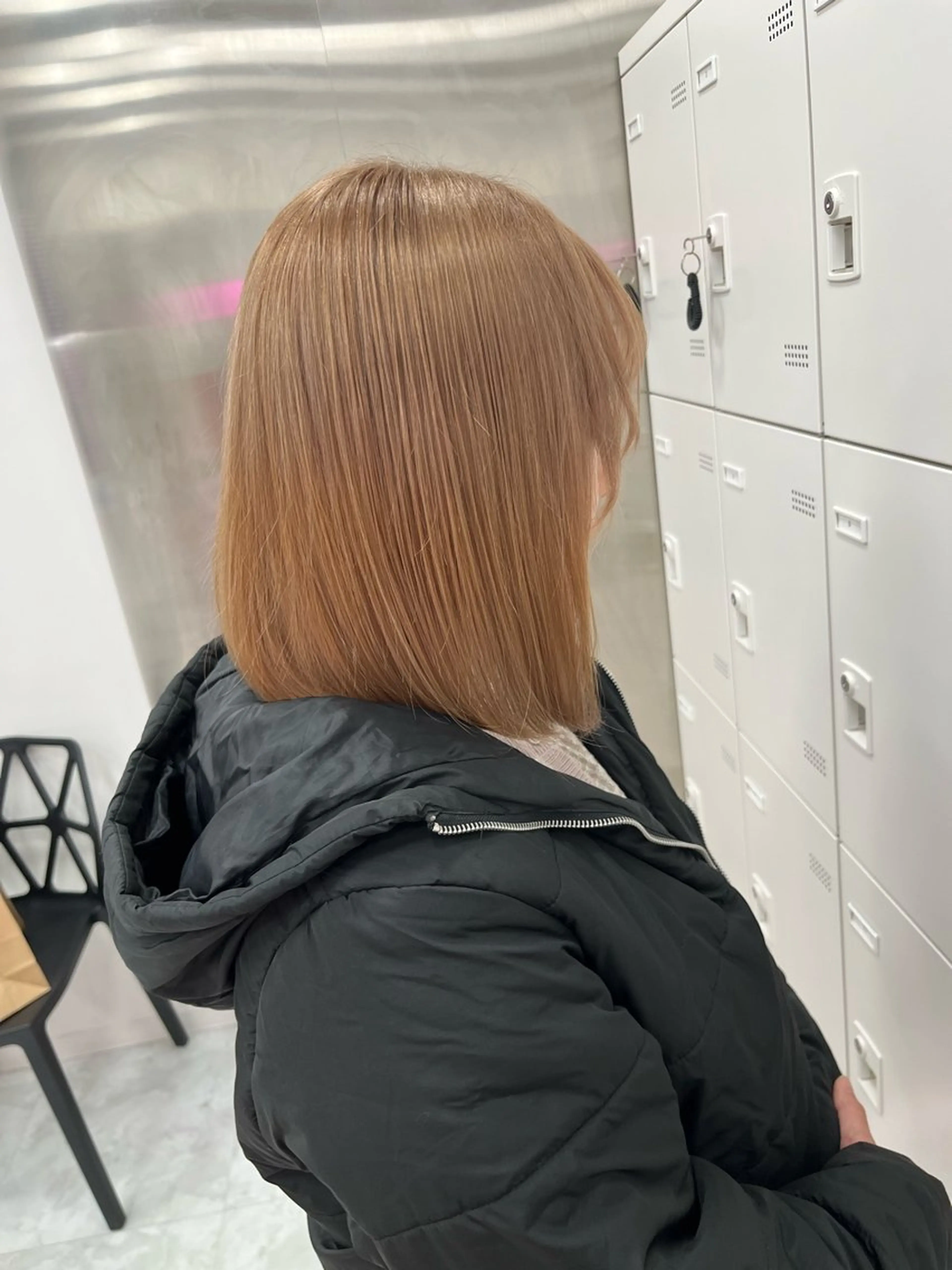 ミディアム ヘアカラー トリートメント ヘッドスパ ヘアセット ❤︎ワンホンガーリー なハイトーンヘア❤︎のヘアスタイル