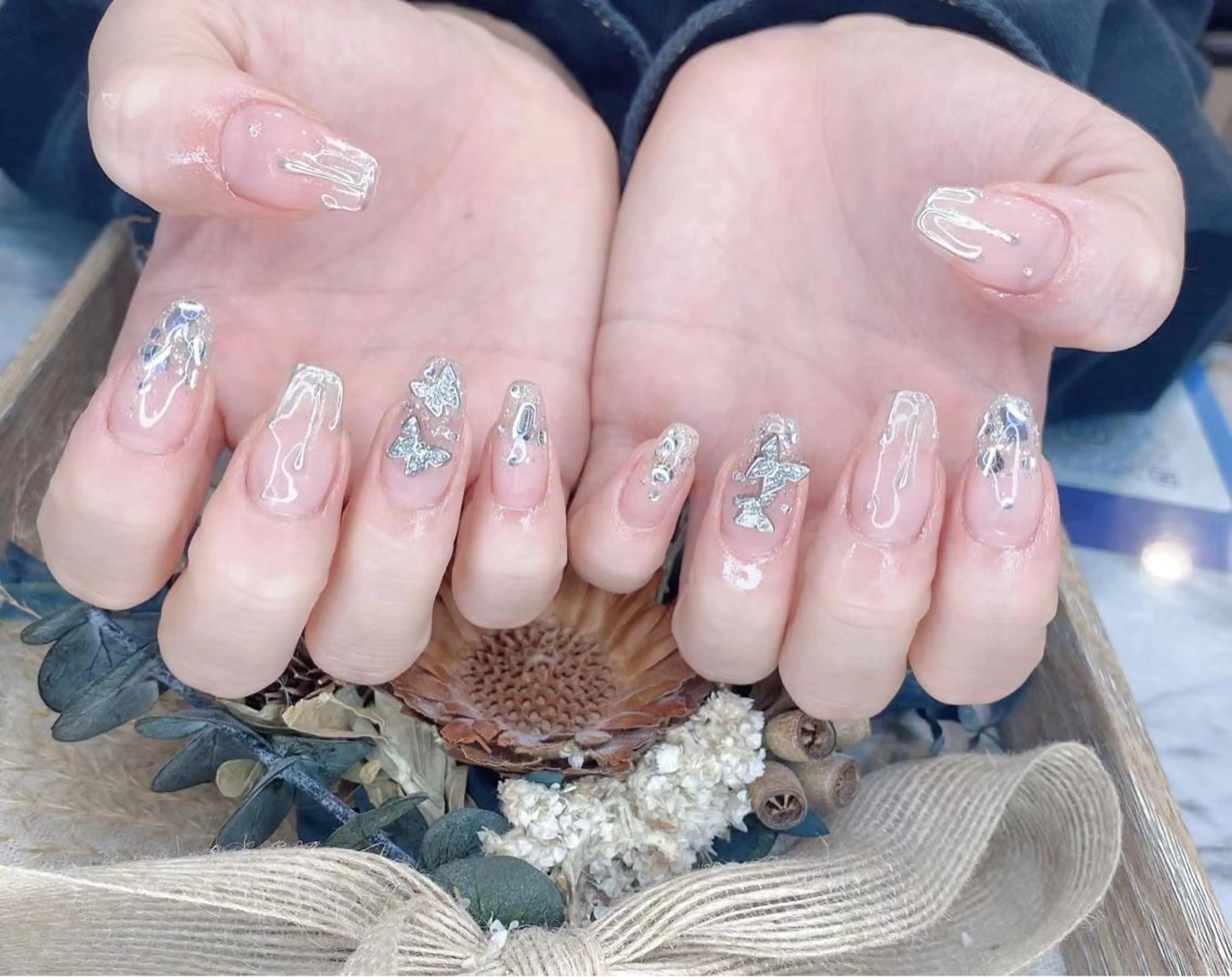 ネイル ミラーネイル シルバー Babarla nailのネイルデザイン