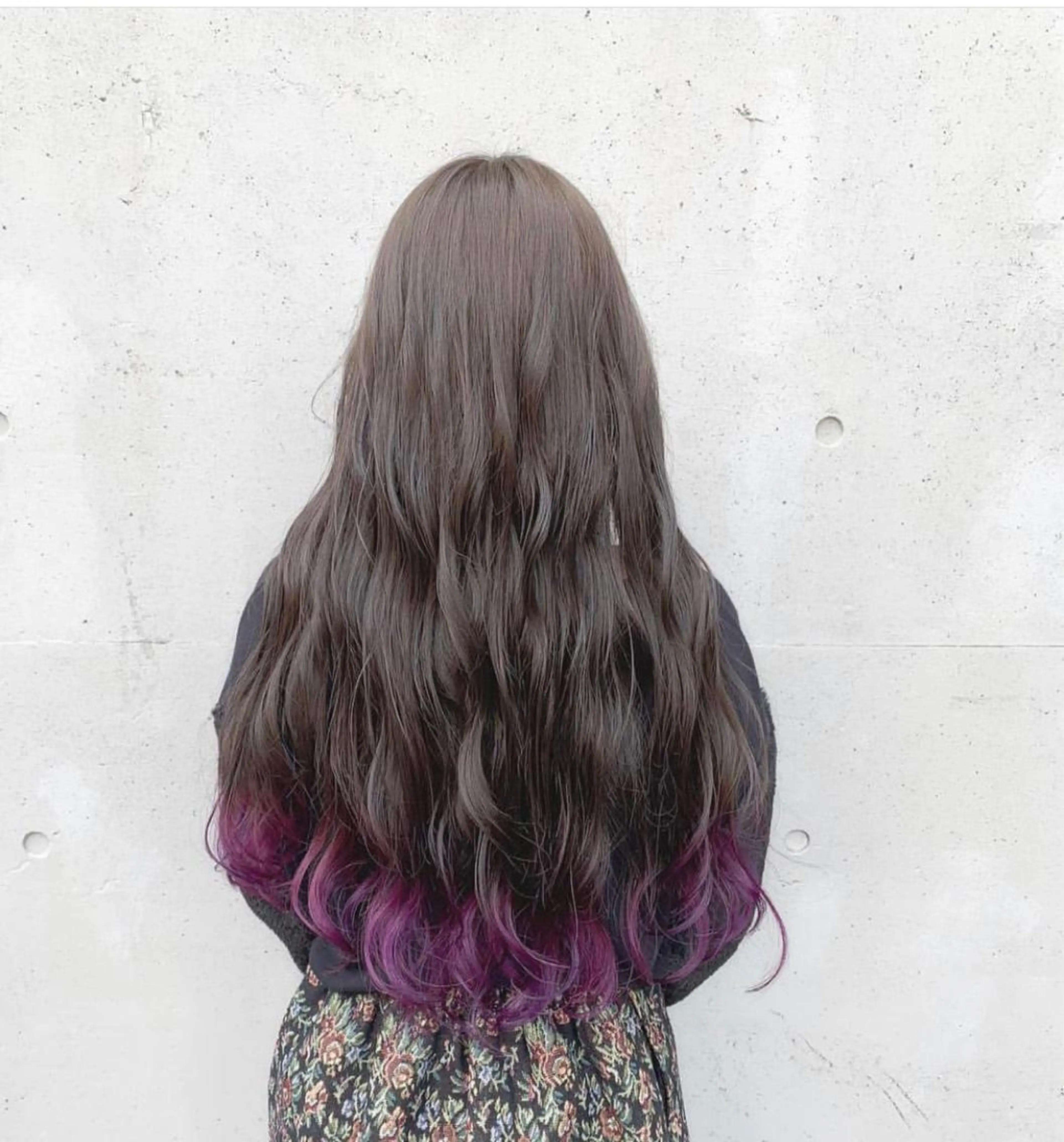 ロング カラー パーマ ヘアアレンジ メンズ キッズ マツエク・マツパ パープルカラー Luela堅田所属・田中 裕士のヘアスタイル