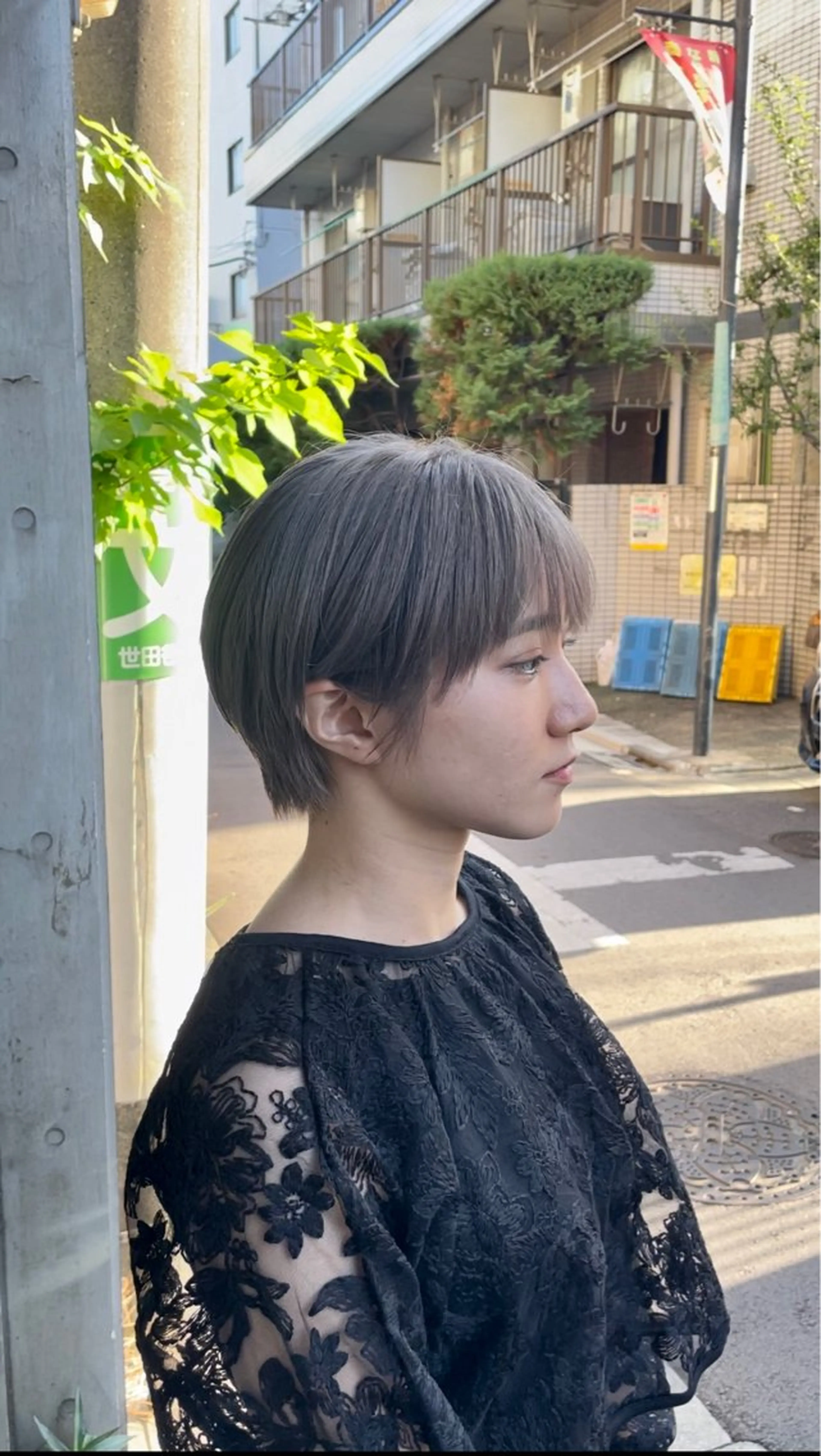 ショート カラー ブリーチ 透明感カラー グレージュ アイスグレージュ ボブ カット ヘアカラー ボブ/透明感カラー EMIRIのヘアスタイル