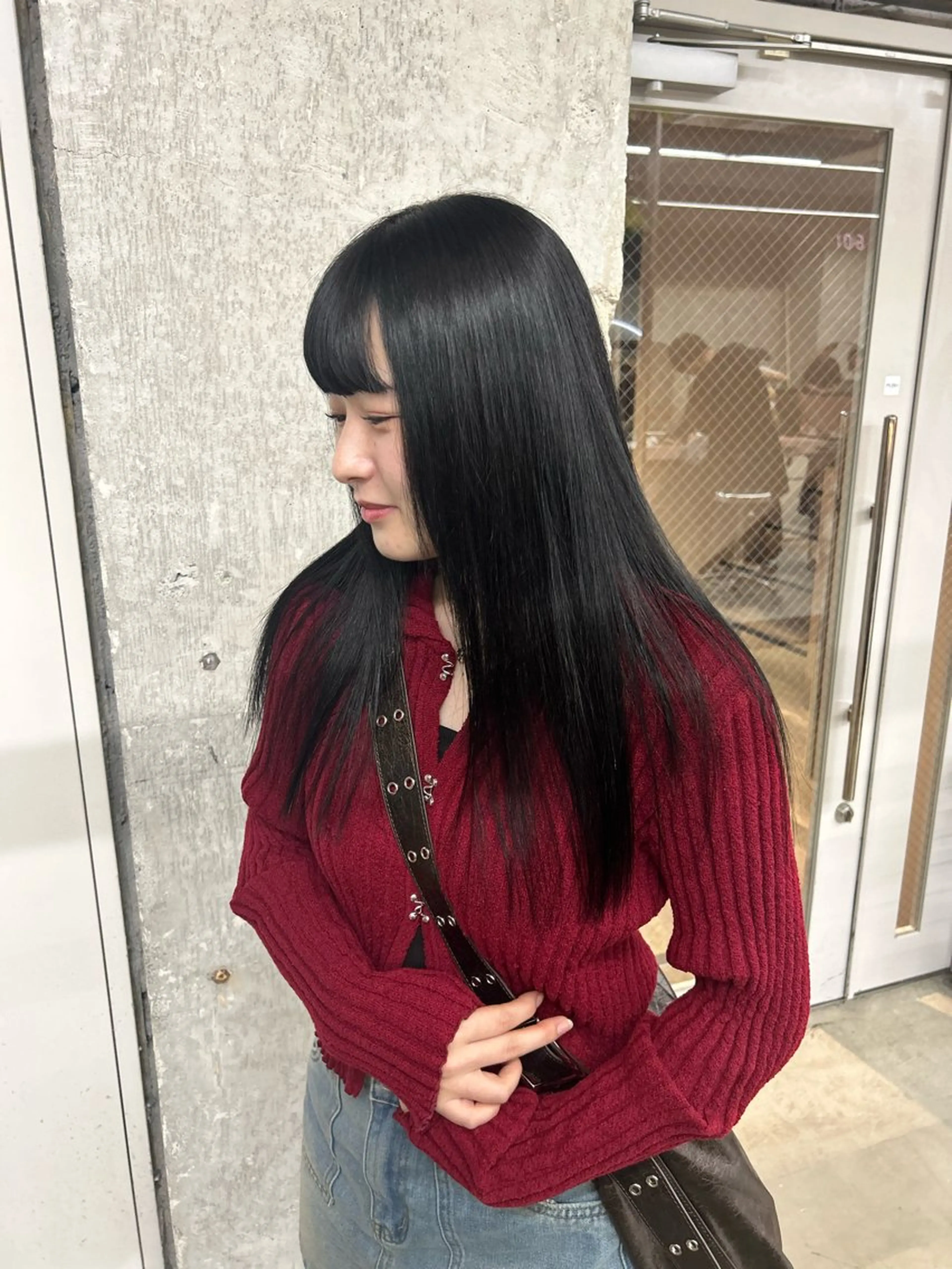 ロング ヘアカラー トリートメント 松井ゆら/ 酸性ストレート/暖色のヘアスタイル