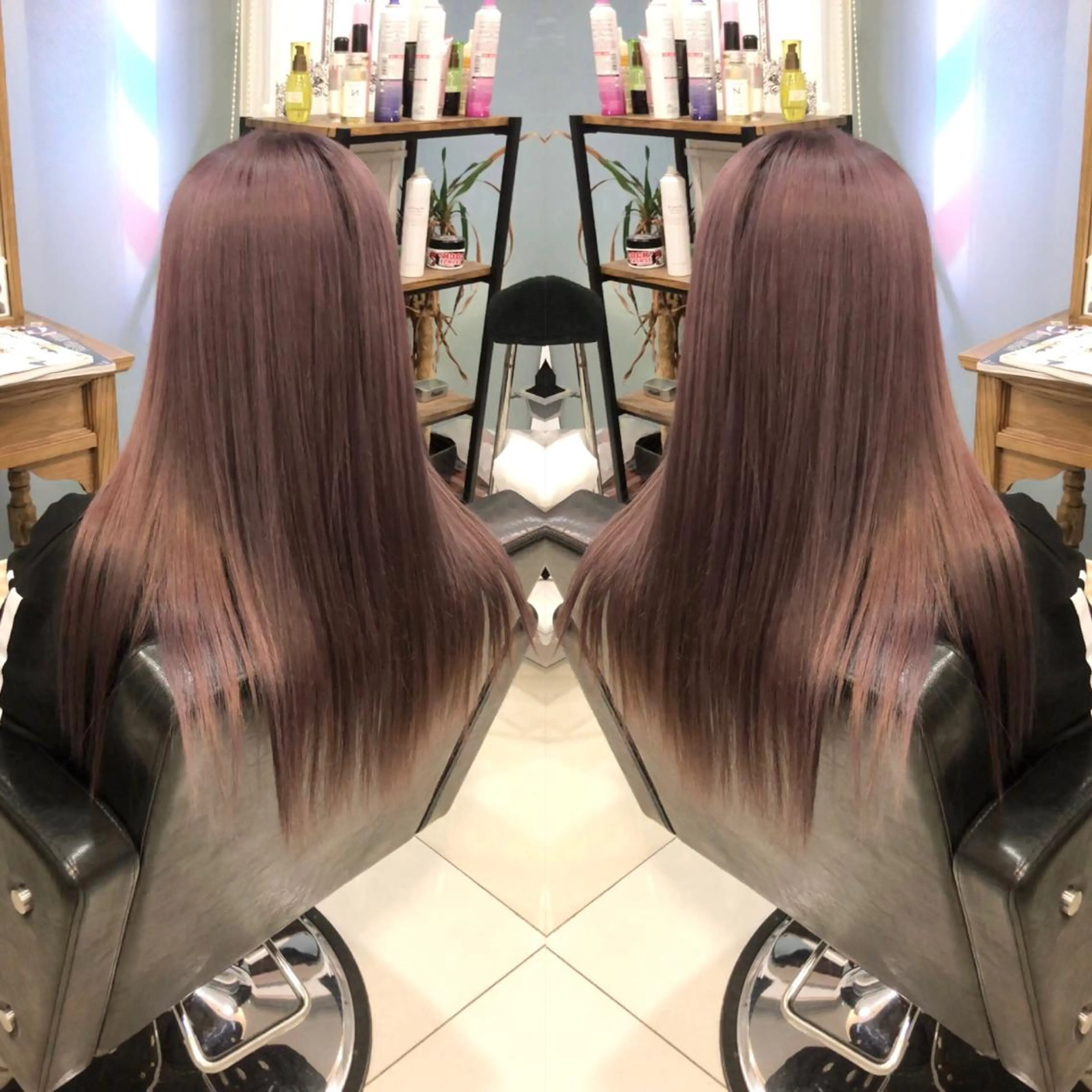 セミロング パープルカラー 得能 雅人のヘアスタイル