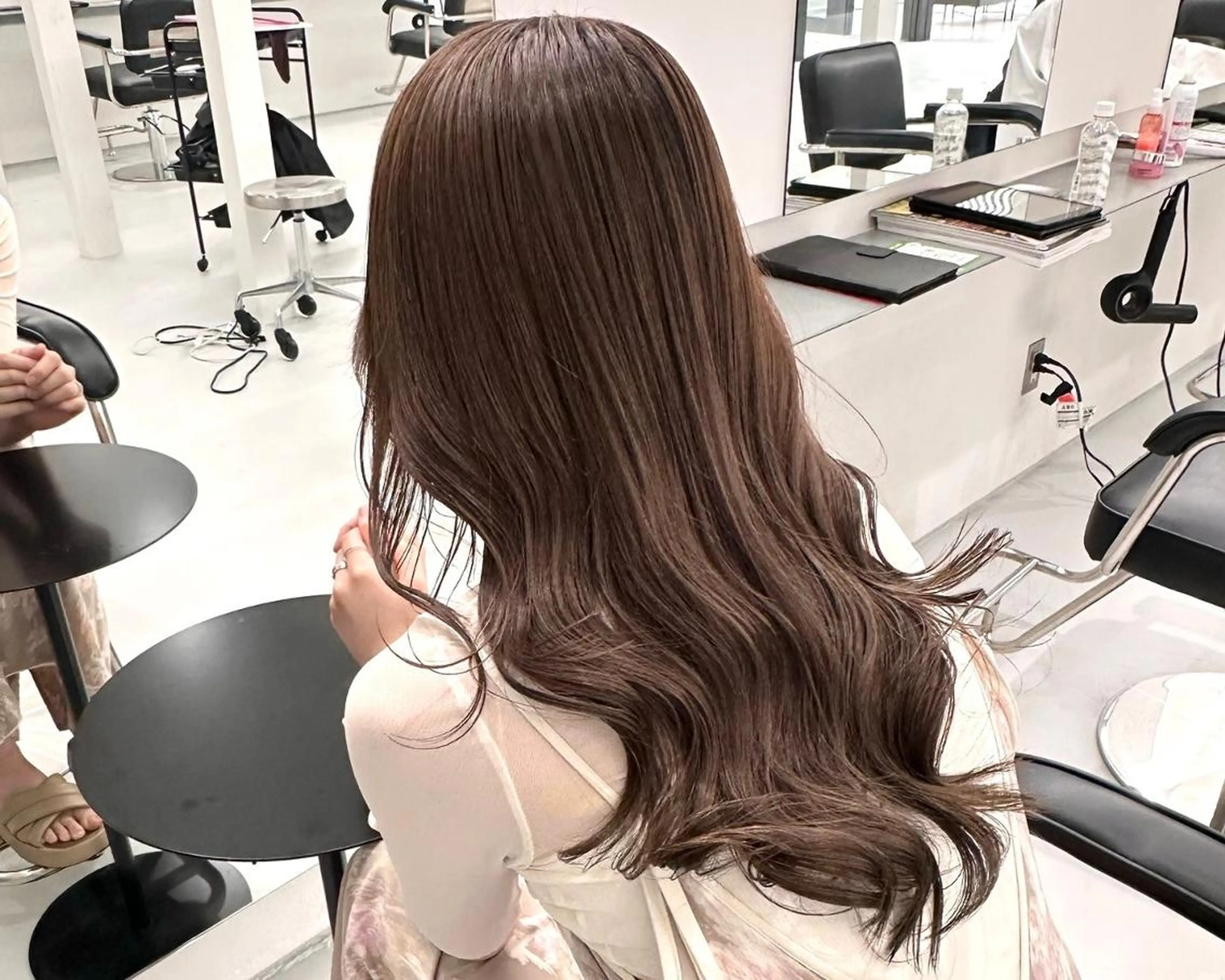 ミディアム ピンクベージュ/新潟 万代/高橋桃葉🍑のヘアスタイル