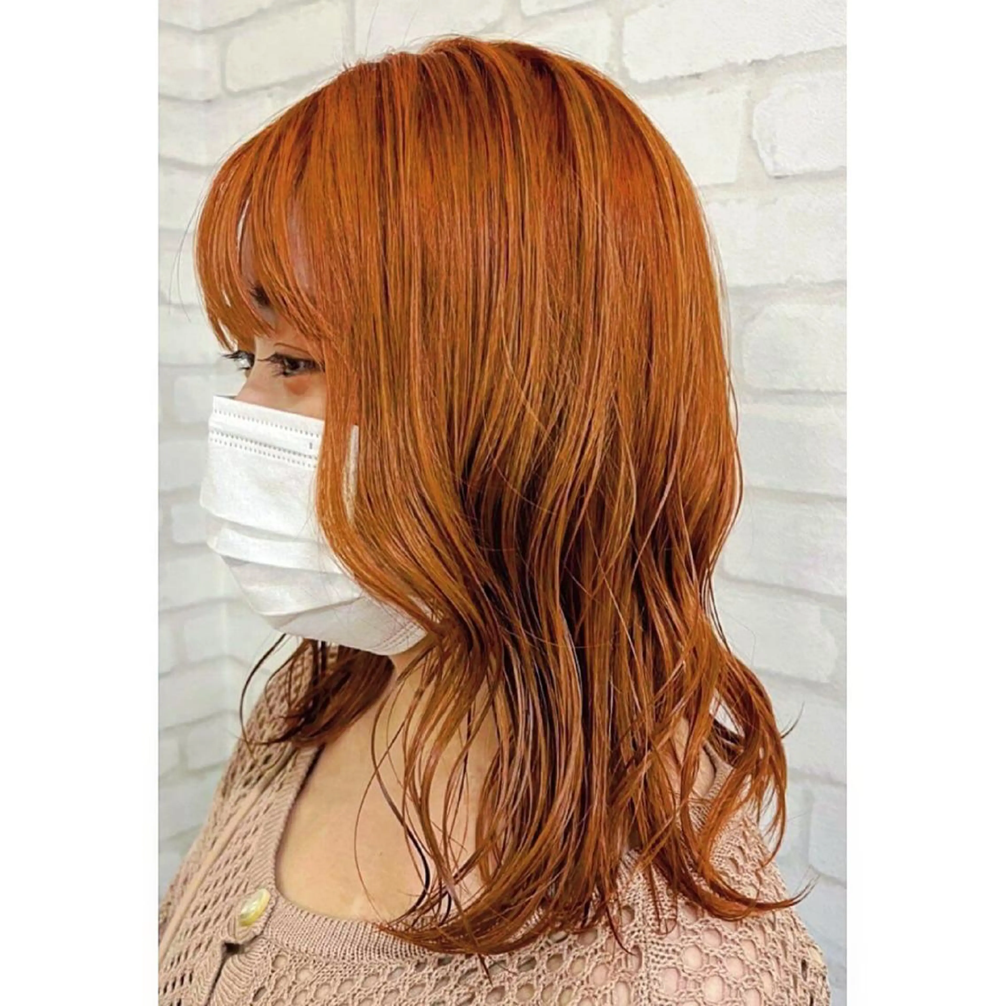 ミディアム カラー ヘアアレンジ オレンジ 髪質改善 髪質改善サロン🍃 AIRI のヘアスタイル