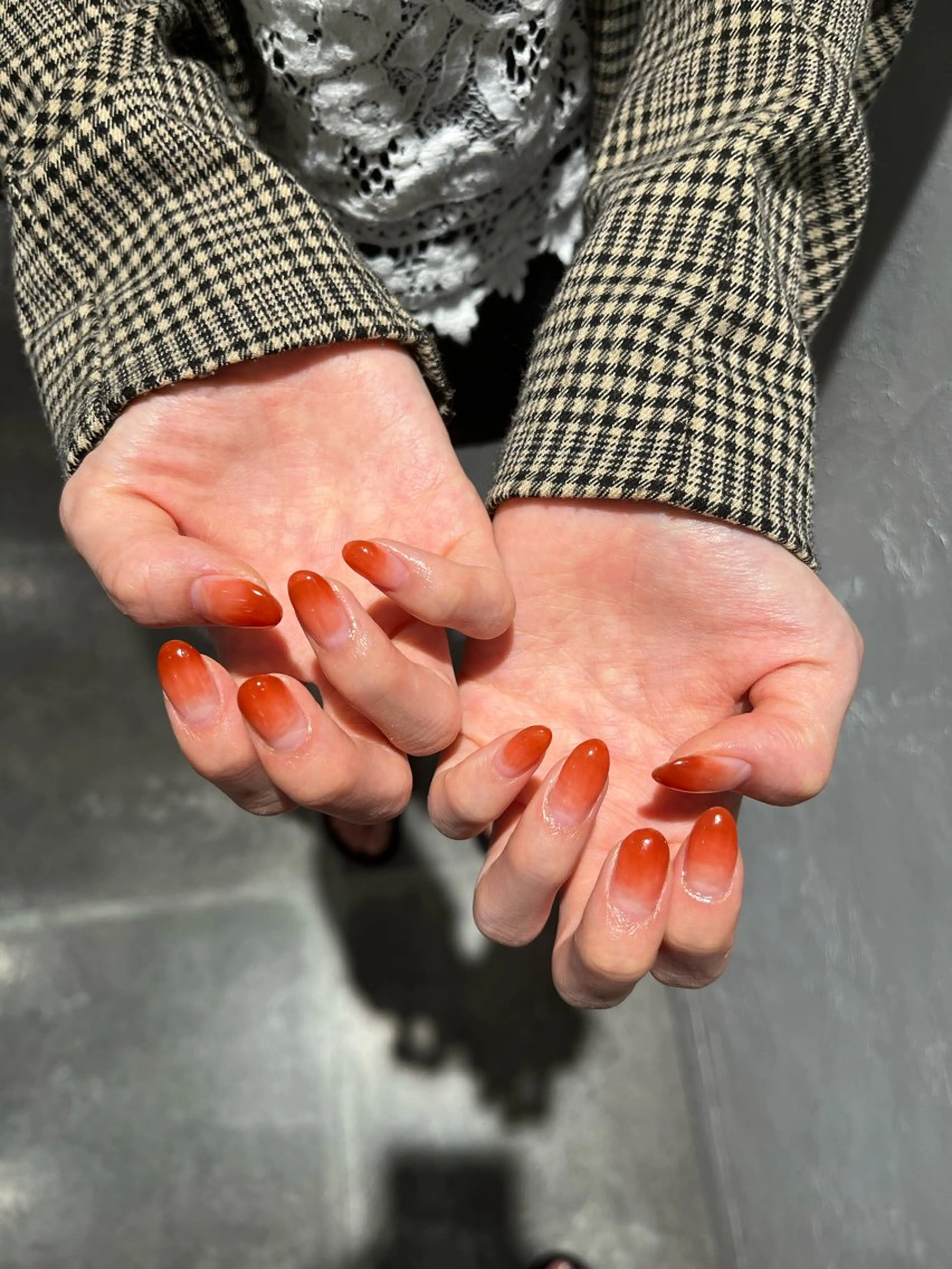 ネイル ブラウン グラデーション オレンジ MODE K's🧸 tanakaのネイルデザイン