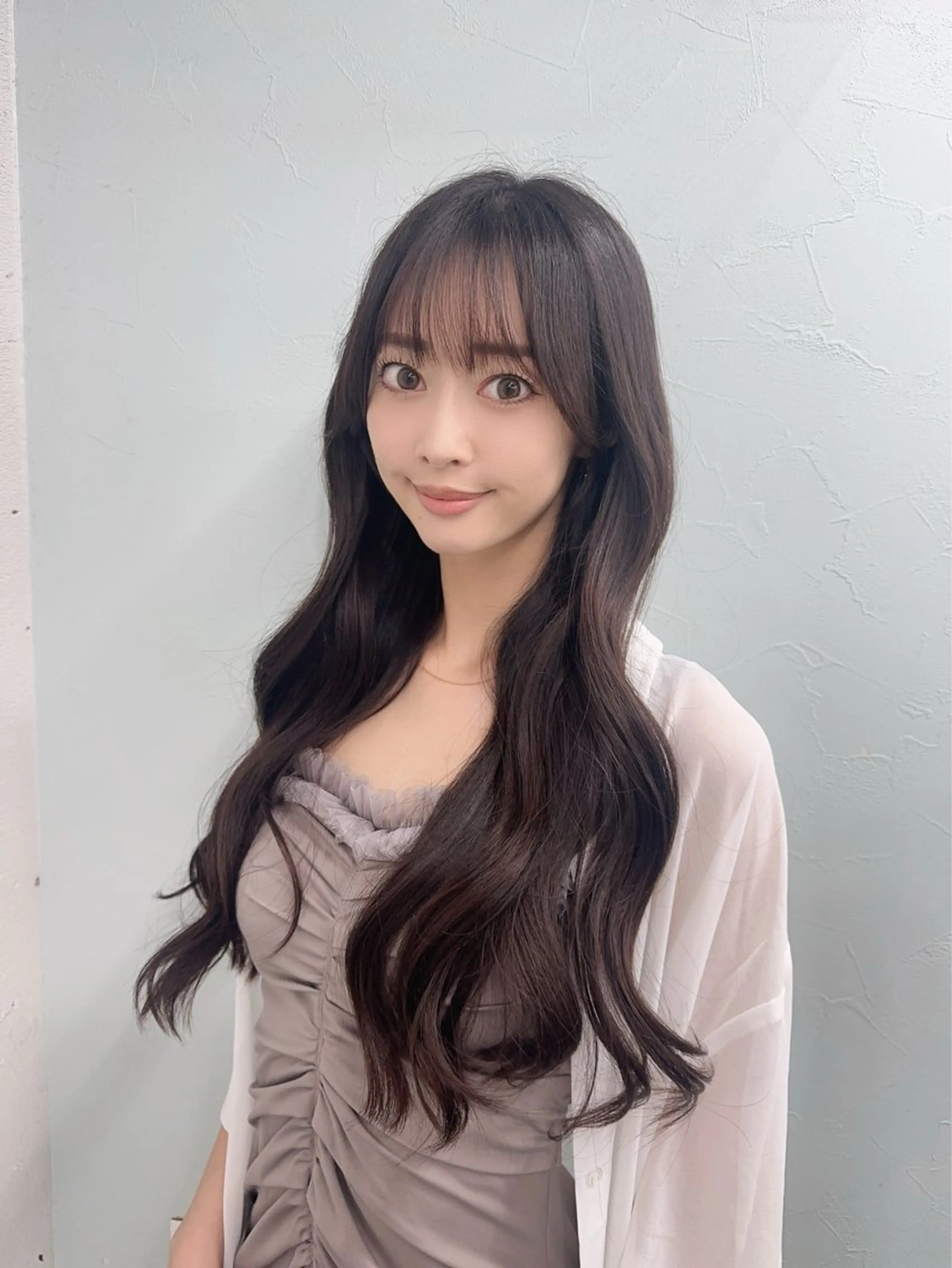 ロング カラー ヨシンモリ 映える顔周りカット ♥️韓国ヘア"ちぇるのヘアスタイル