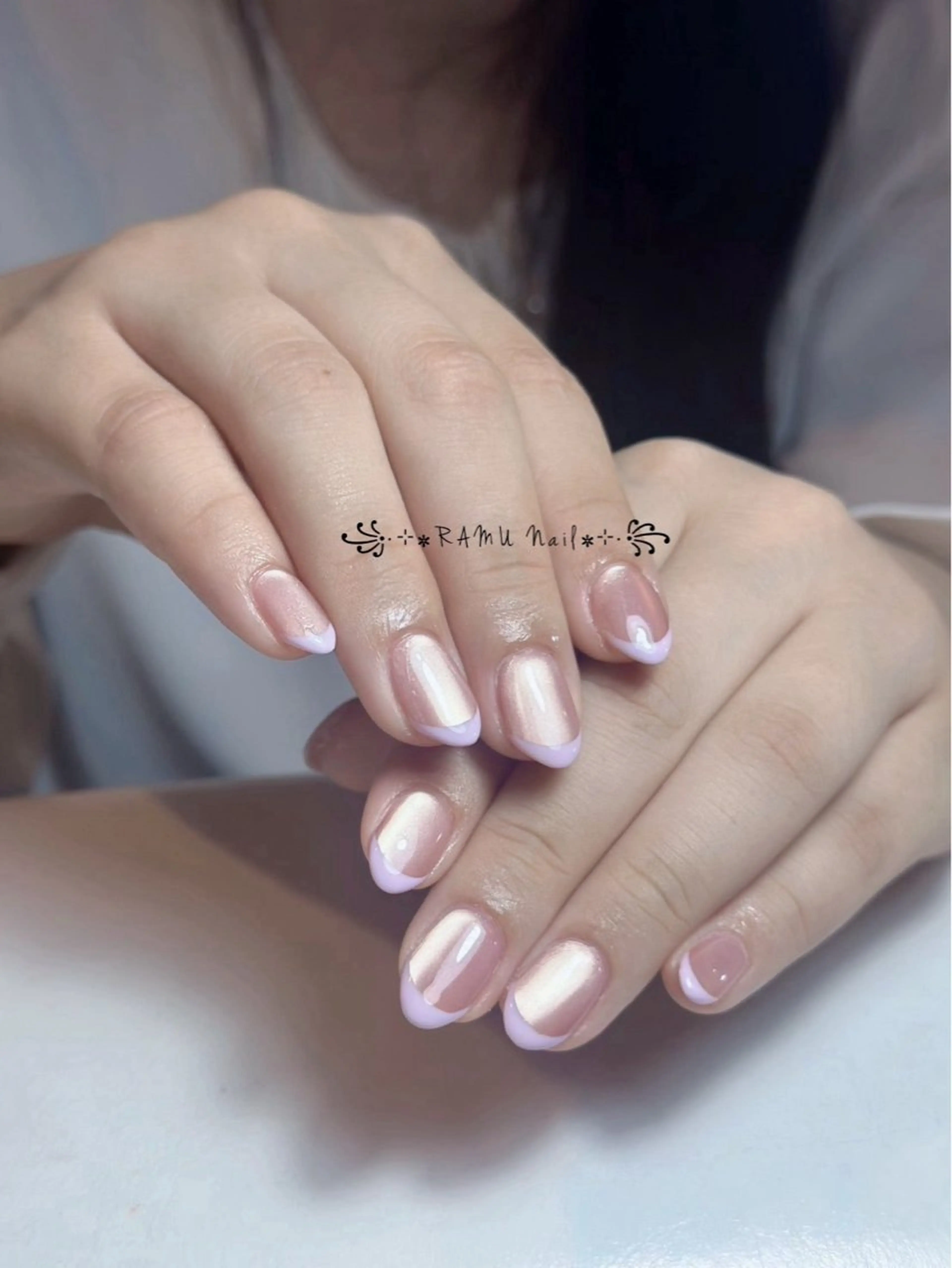 ネイル キラキラネイル マグネットネイル ミラーネイル ピンク 夏ネイル ハンドネイル RAMU Nail 恵比寿店のネイルデザイン